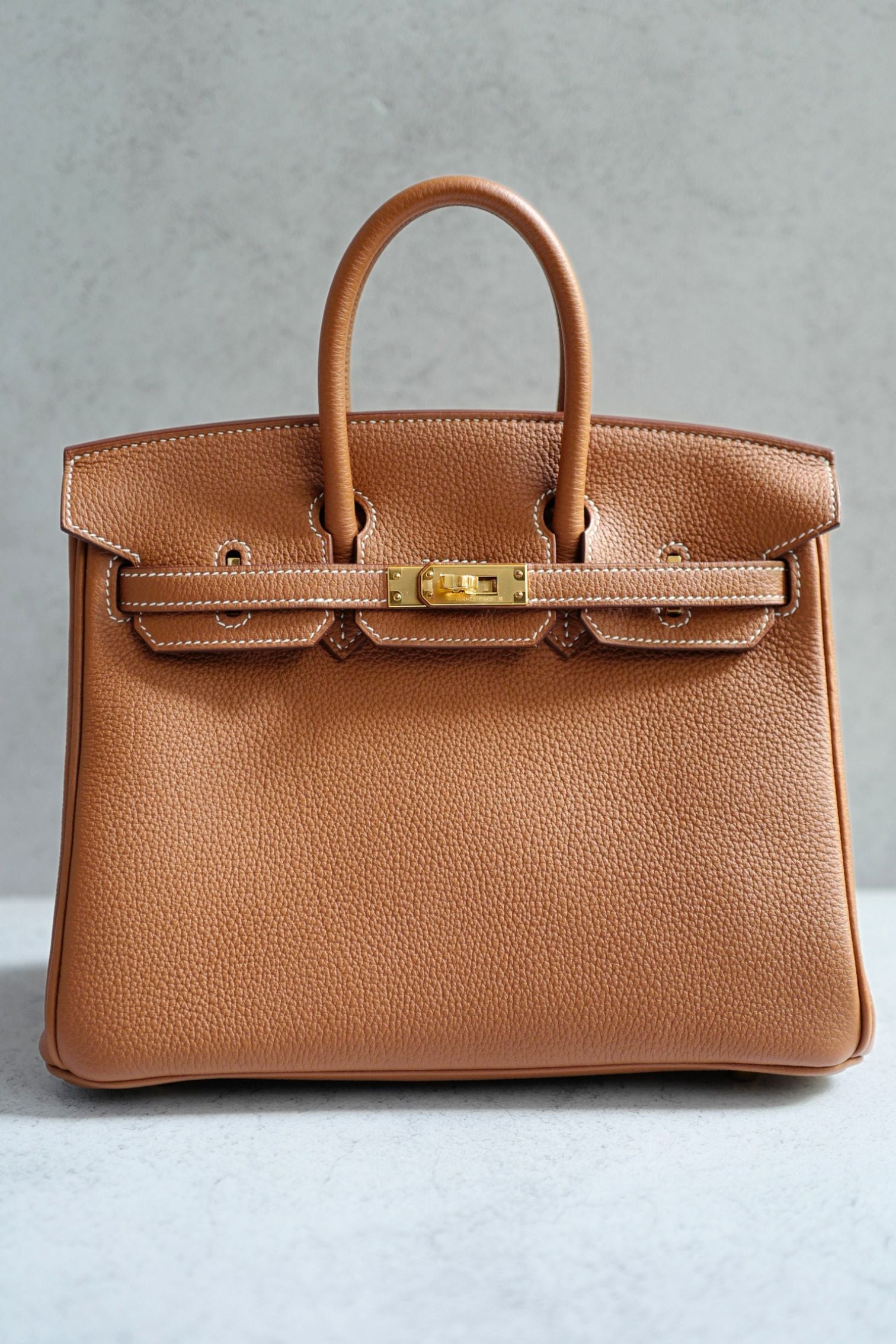 Hermes Birkin 25 Gold Togo Leather Gold Hardware W Stamp 2024