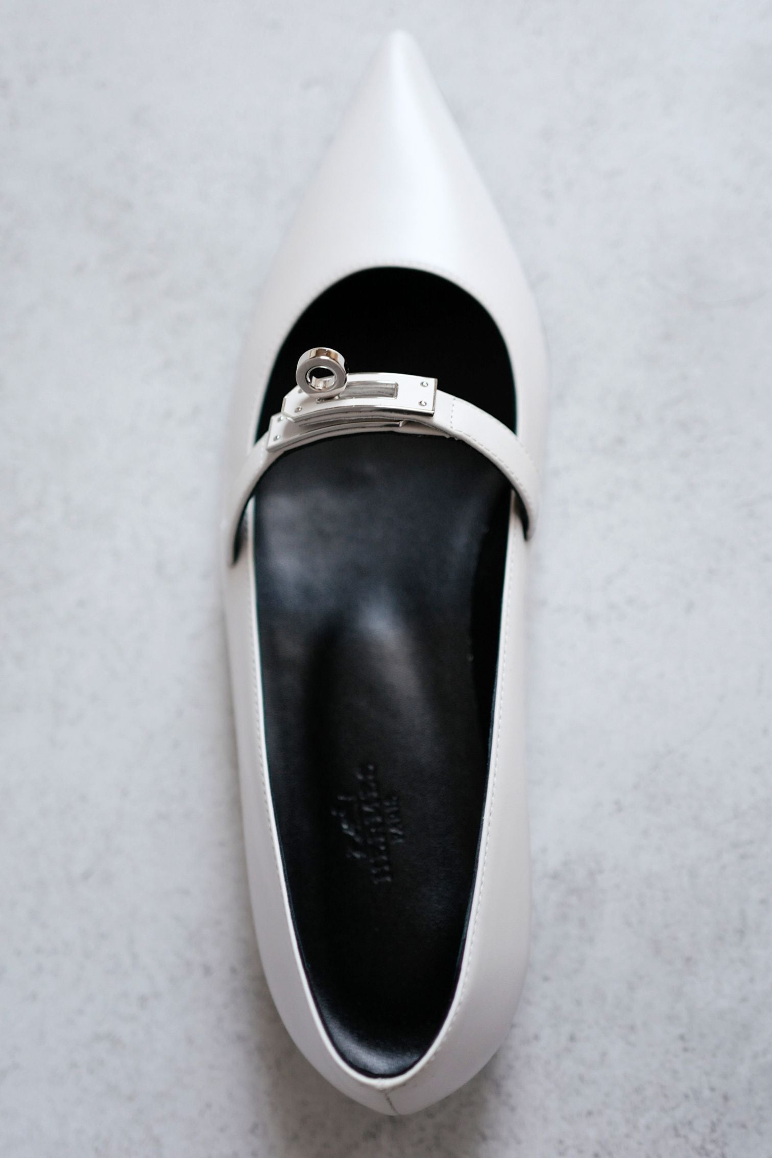 Hermès Kelly Ballet Flats Gris Clair Calfskin Leather Size 38