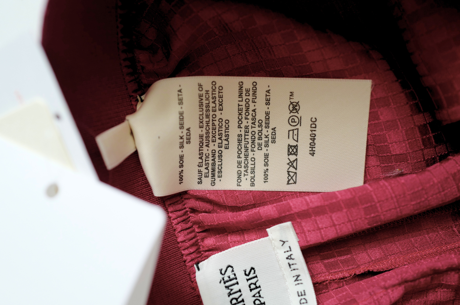 NEW Hermès "Mosaique" Wide Leg Pants Rose Framboise Size 34