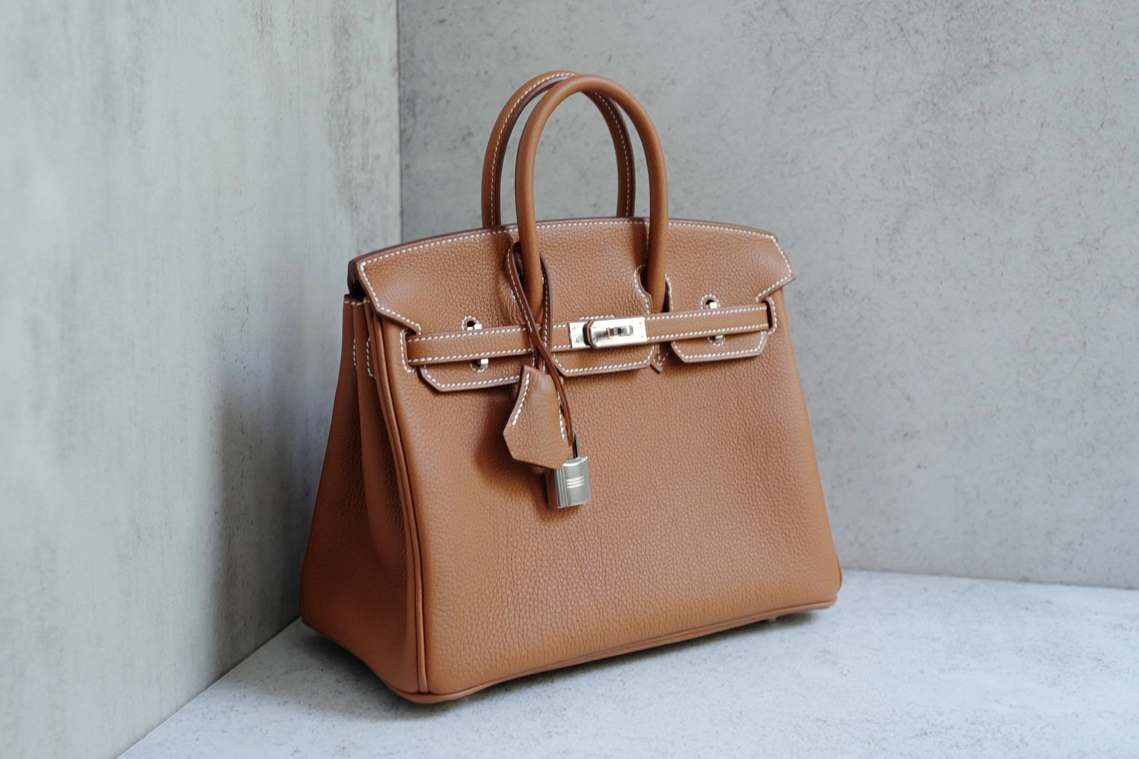 BNIB Hermes Birkin 25 Gold Togo Leather Palladium Hardware