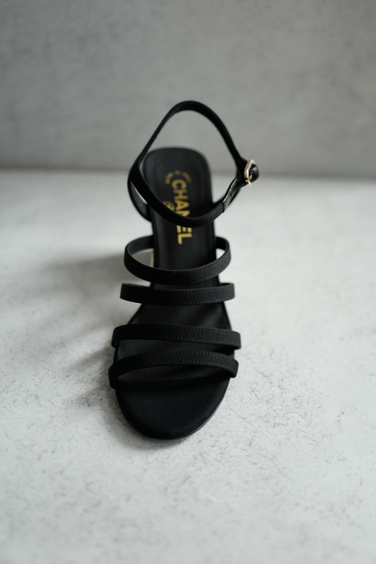 BNIB Chanel 24B Strappy Heels in Black with Crystals Rhinestone Heels size 38