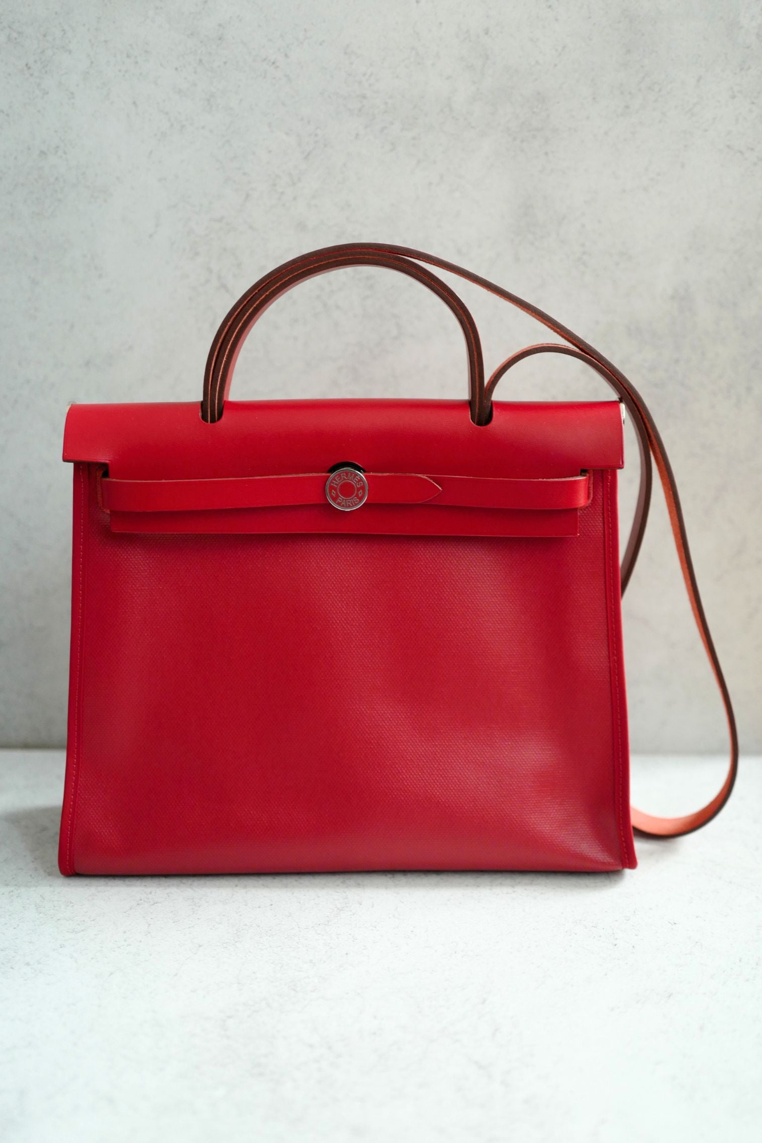 BNIB Hermes Herbag Zip 31 Berline Rouge Piment Waterproof