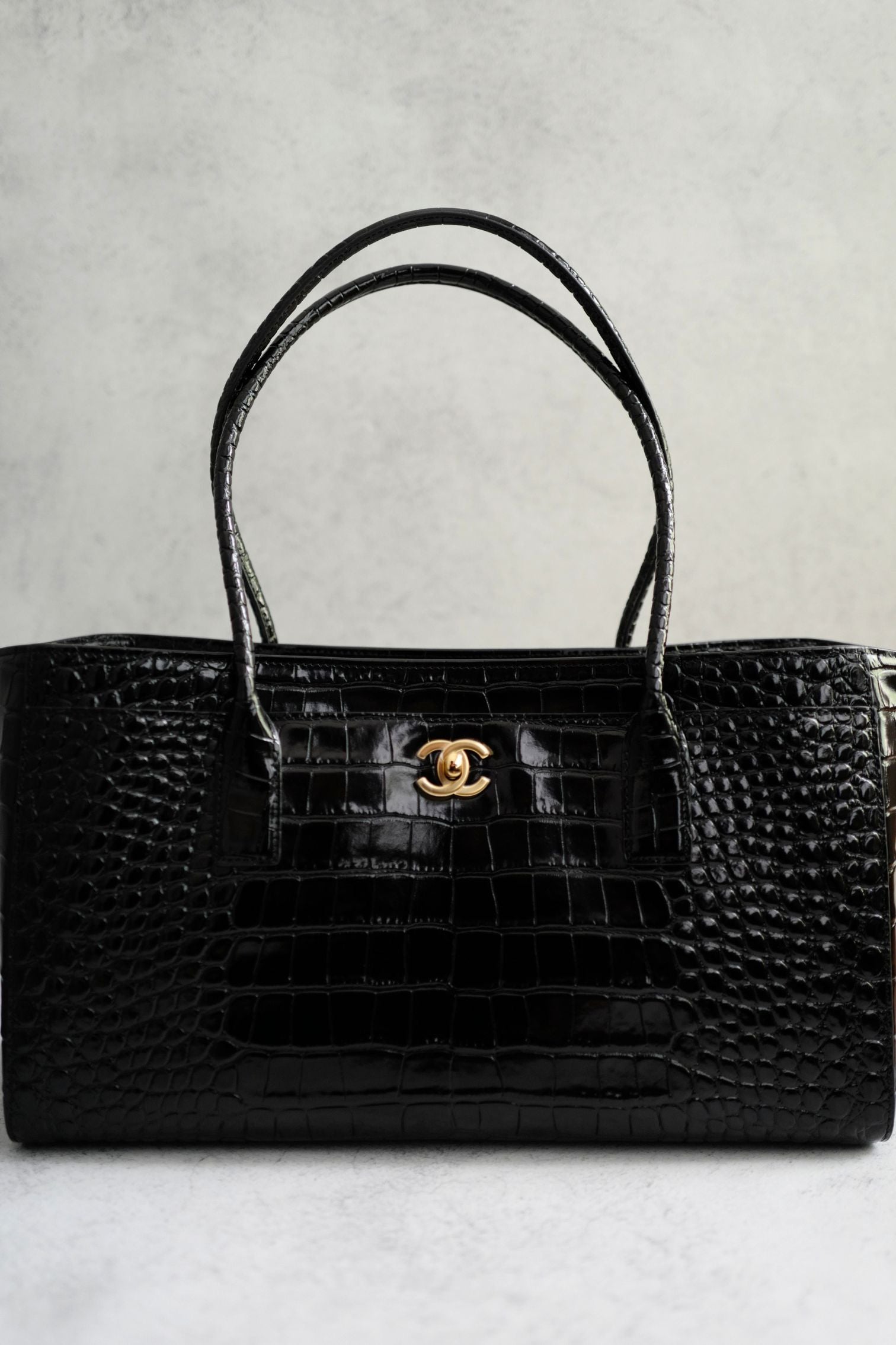 Chanel 26S Matthieu Blazy's Small Tote Black Crocodile Embossed Calfskin GHW