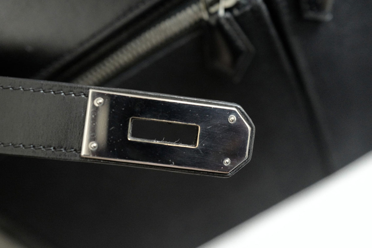 Hermes Kelly 40 Lakhis Noir Calfskin Leather Palladium Hardware