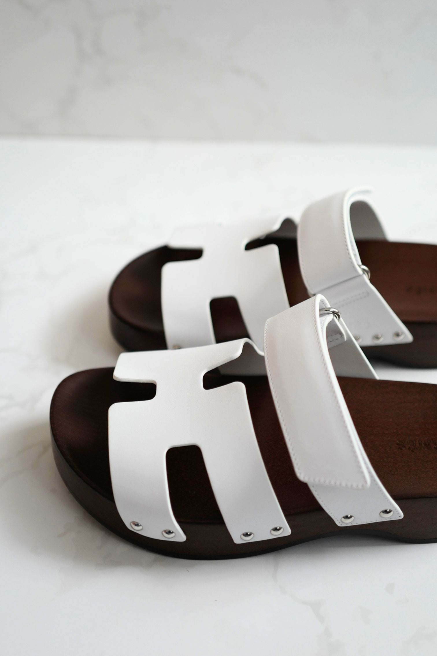 BNIB HERMÈS Kos Veau Women's Clog Blanc/white - Size 37