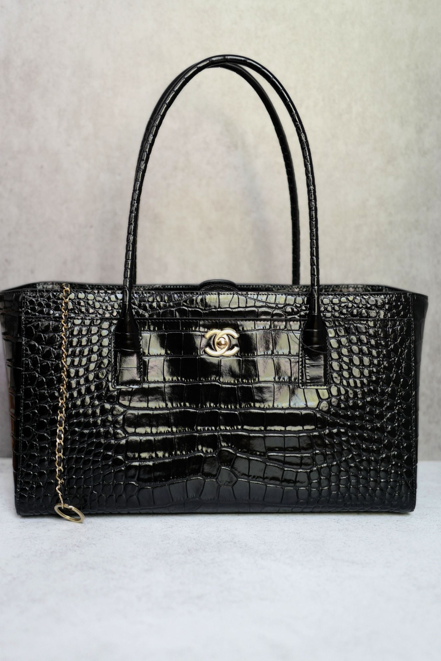 Chanel 26S Matthieu Blazy's Small Tote Black Crocodile Embossed Calfskin GHW