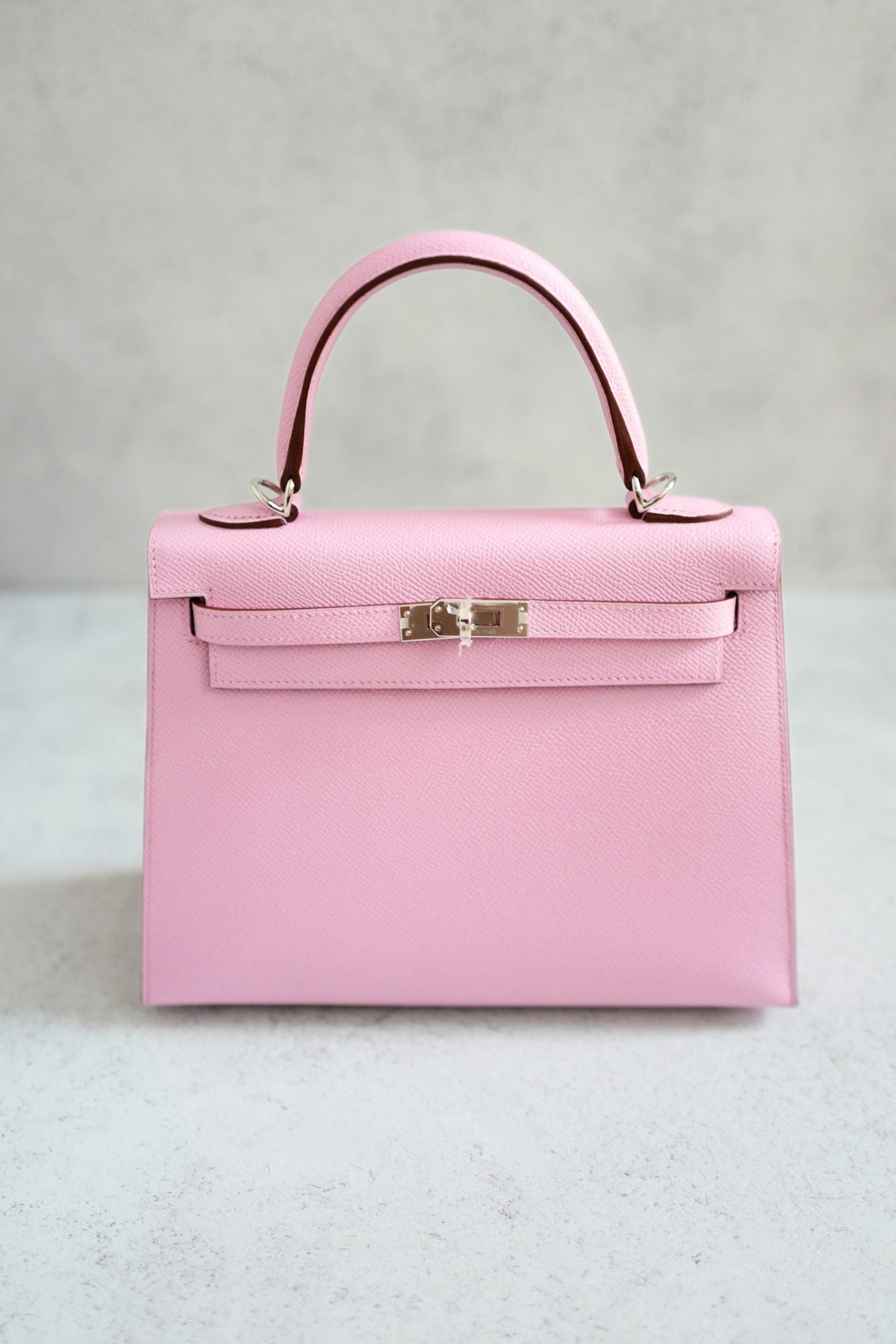 Hermès Kelly 25 Mauve Sylvestre Epsom Sellier Palladium Hardware K Stamp