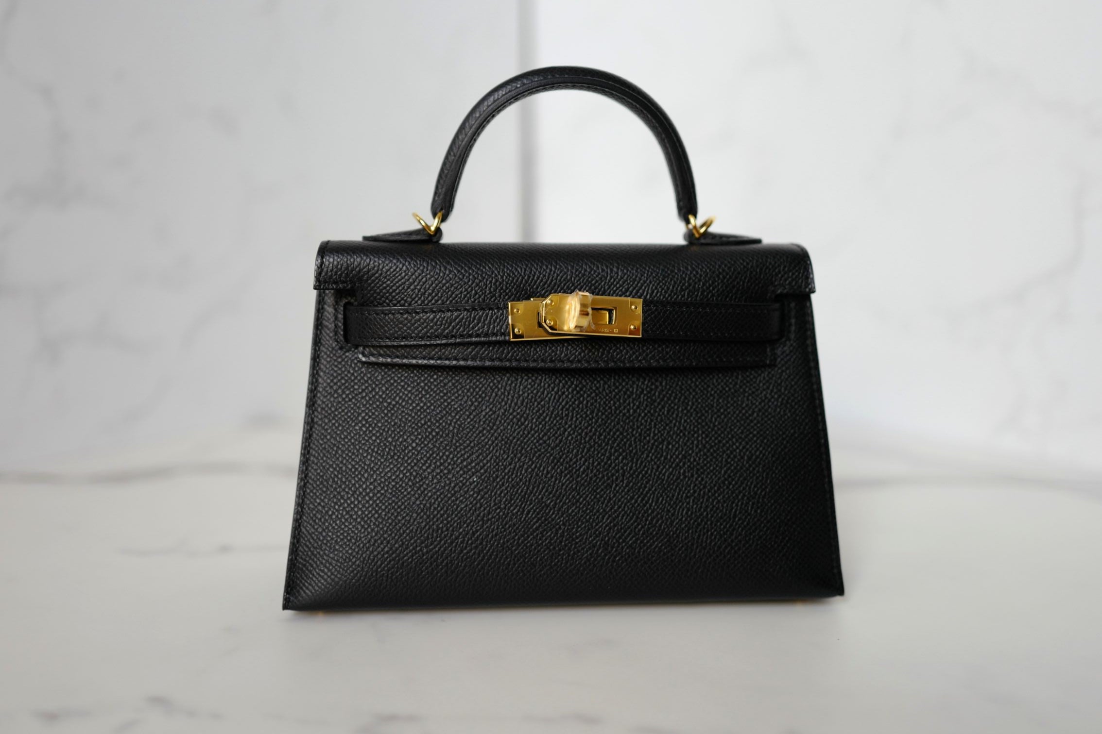 BNIB Hermes Mini Kelly Black Epsom Leather Gold Hardware G Stamp 2026