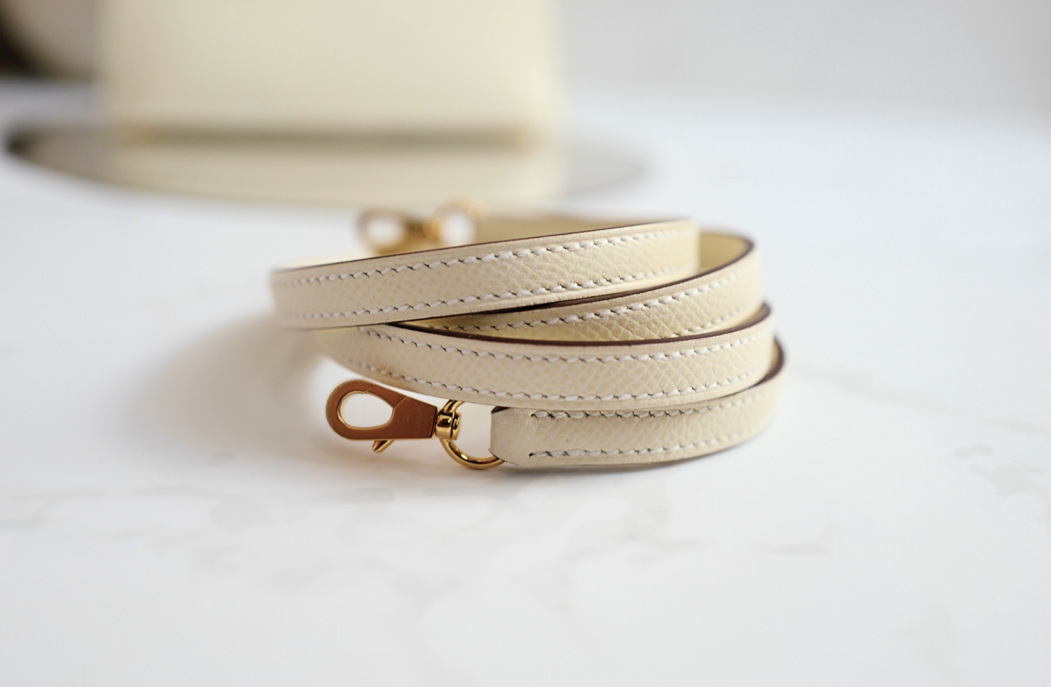 BNIB Hermès Mini Kelly 20 in Nata Epsom Leather Gold HW
