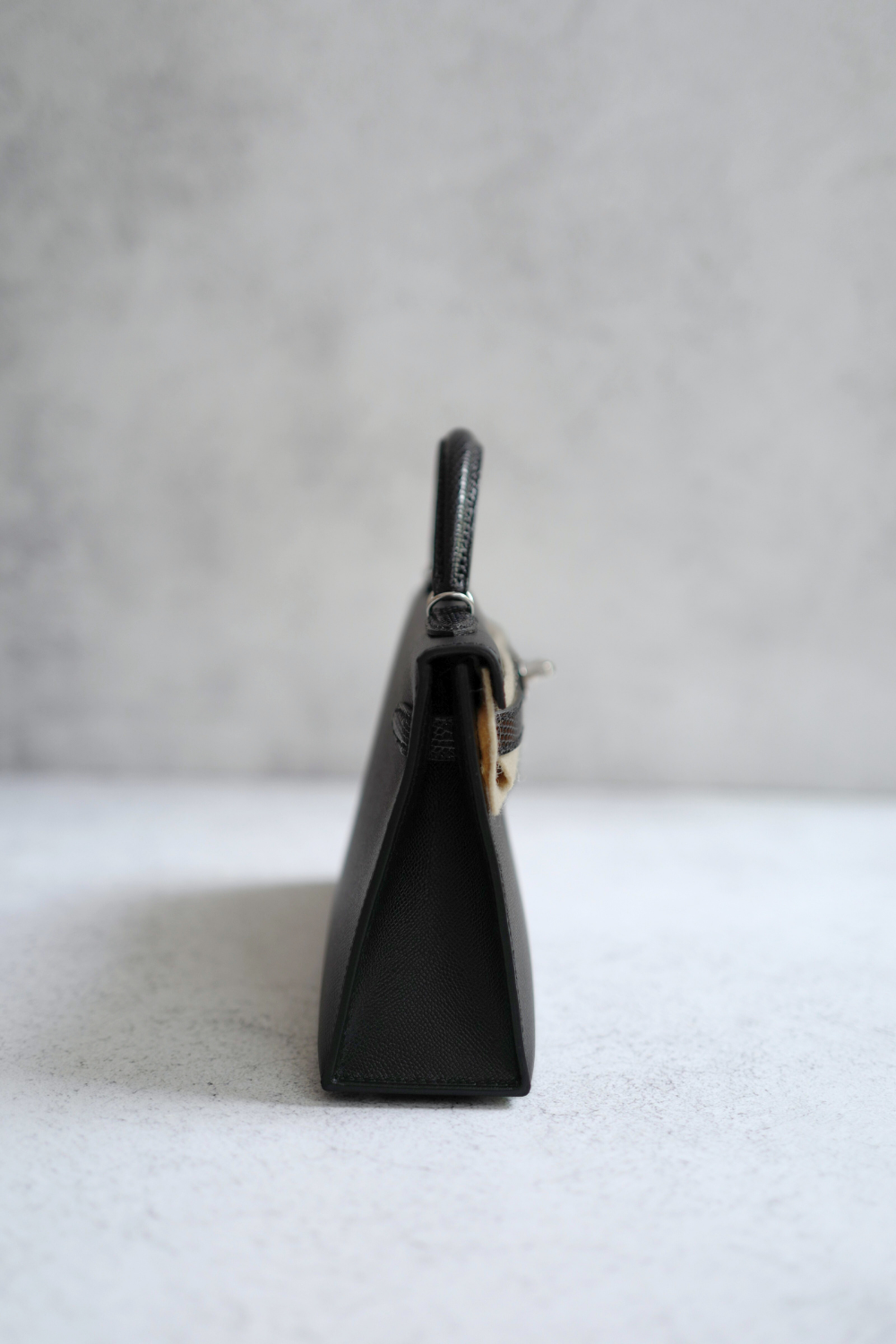 BNIB Hermes Mini Kelly Touch Veau Madame Lizard Black with Palladium HW
