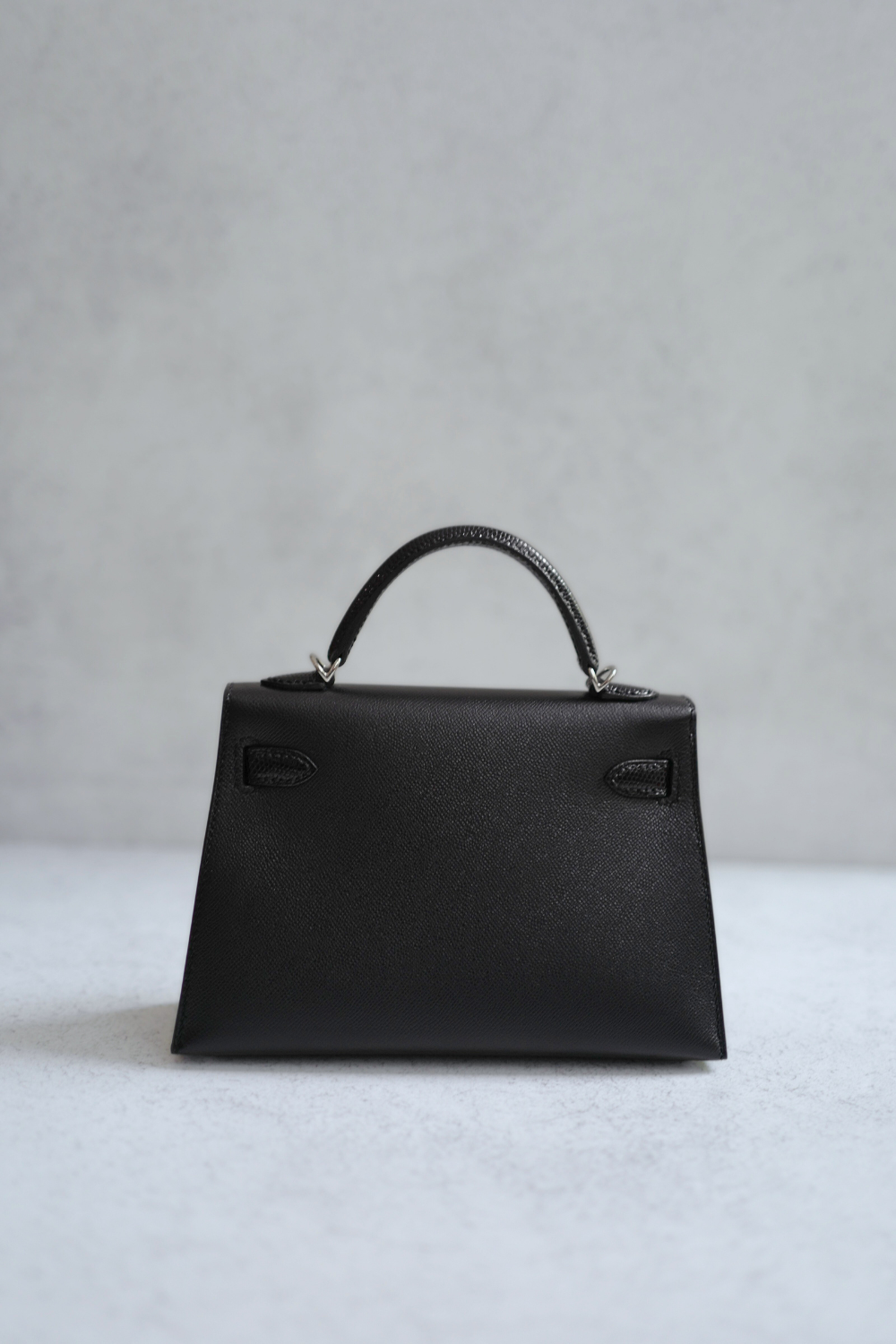 BNIB Hermes Mini Kelly Touch Veau Madame Lizard Black with Palladium HW