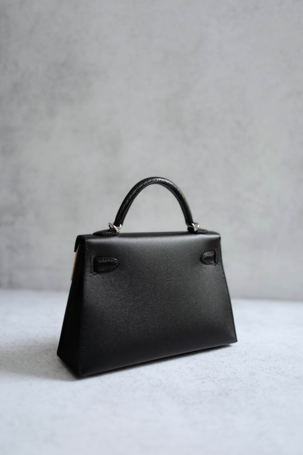BNIB Hermes Mini Kelly Touch Veau Madame Lizard Black with Palladium HW