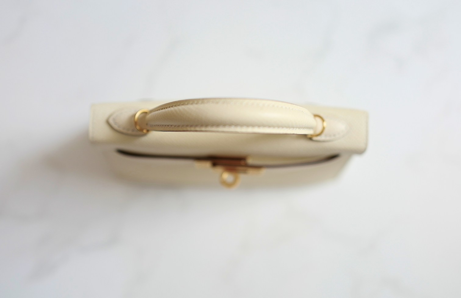 BNIB Hermès Mini Kelly 20 in Nata Epsom Leather Gold HW