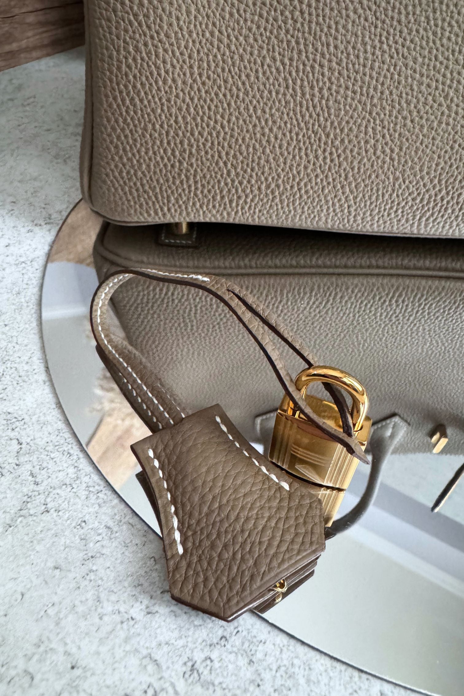 BNIB Hermes Birkin 25 Etoupe Togo Leather Gold Hardware G Stamp 2026