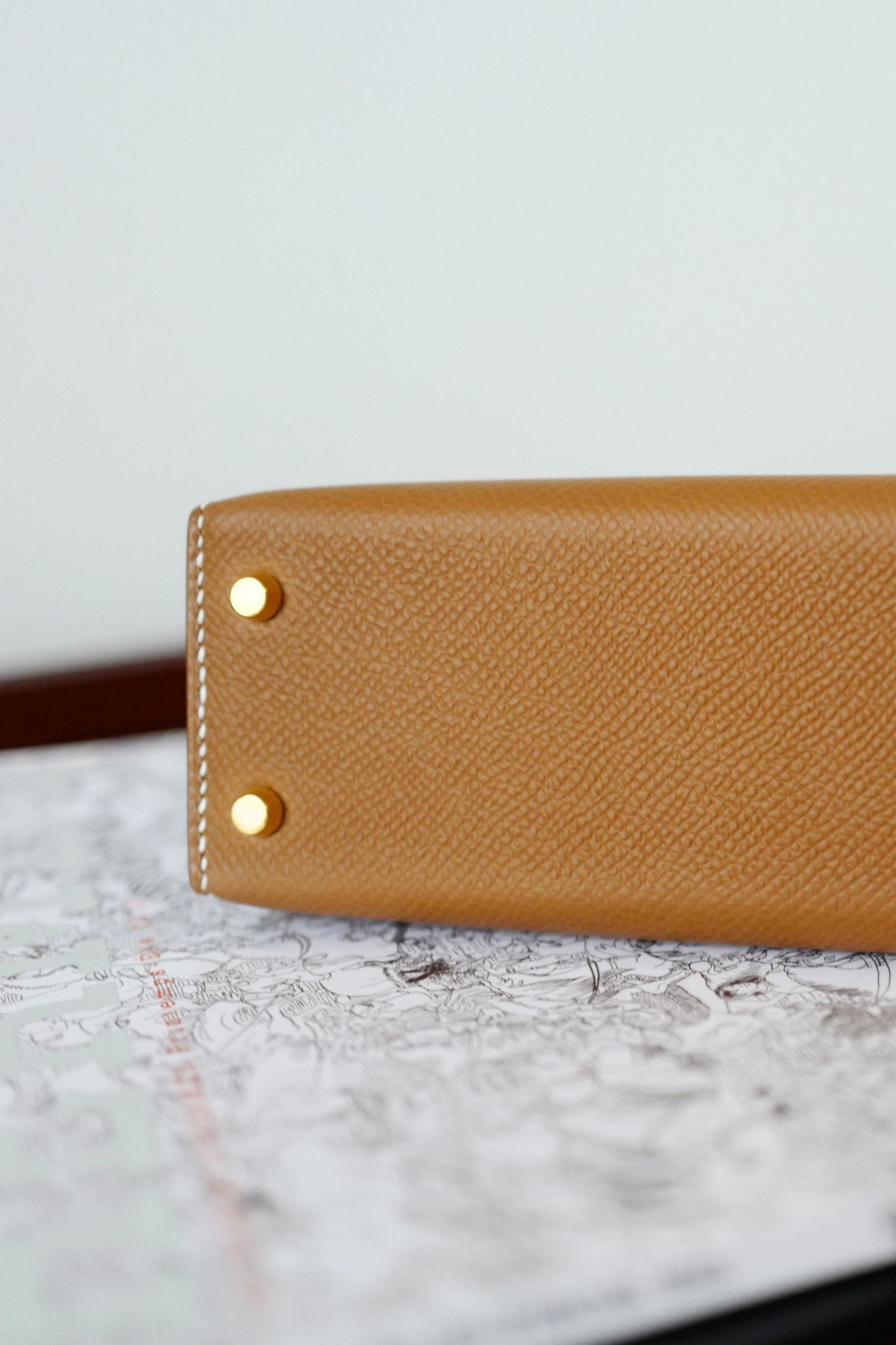 NEW Hermes Mini Kelly Gold Epsom Calfskin Gold Hardware