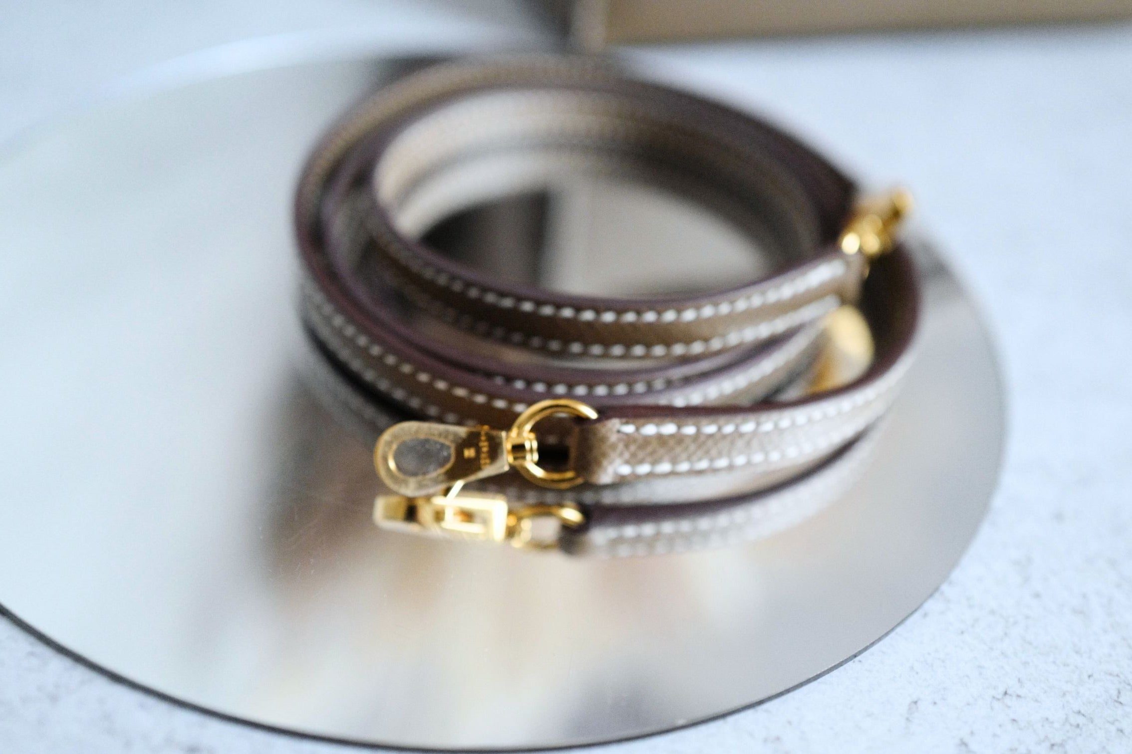 Hermès Mini Kelly Etoupe Epsom Leather Gold Hardware 2023 B Stamp