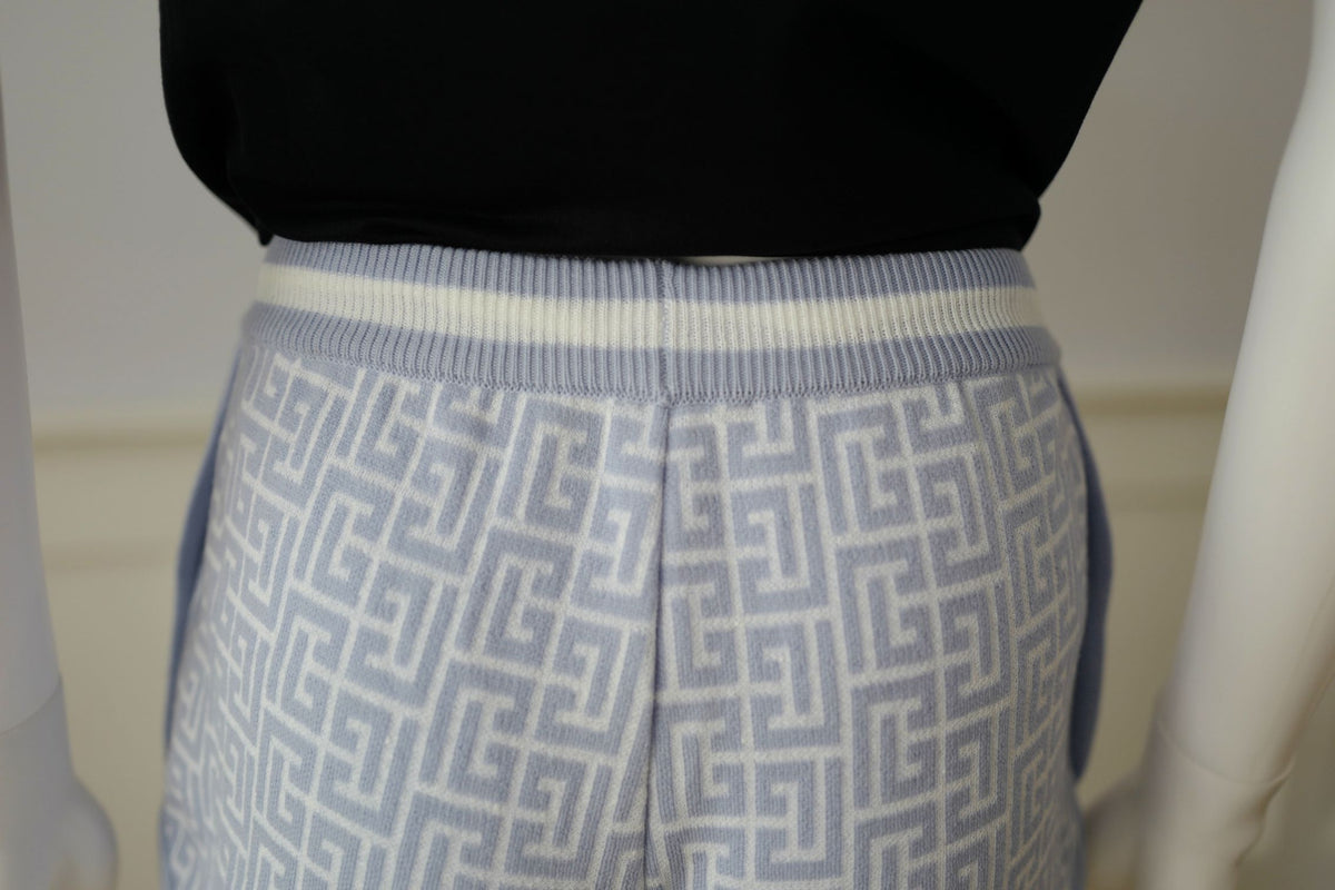 Balmain Monogram Jacquard Wool Blend Tennis Shorts size 36 NEW