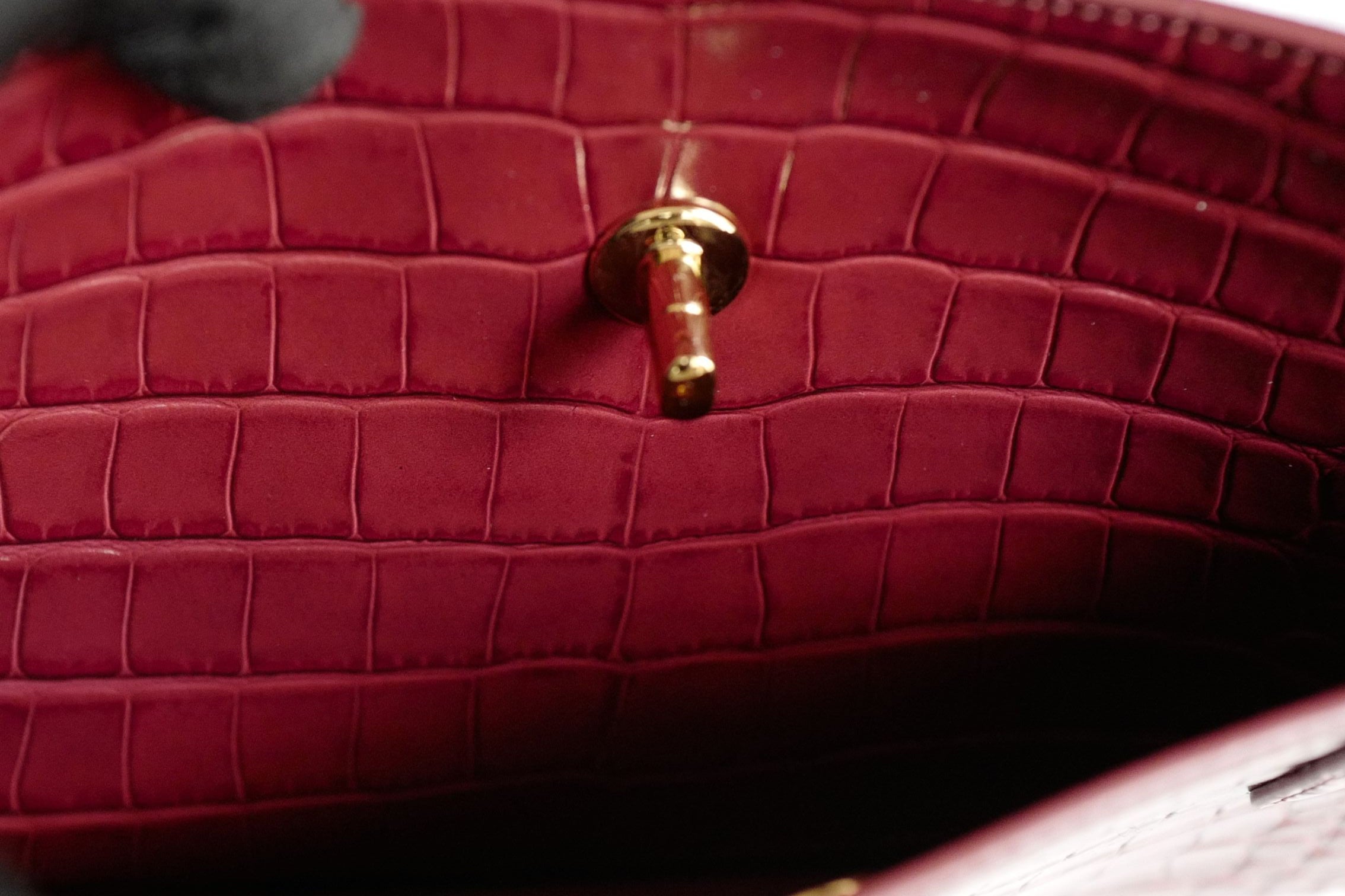 Chanel 26S Matthieu Blazy's Small Tote Red Crocodile Embossed Calfskin GHW