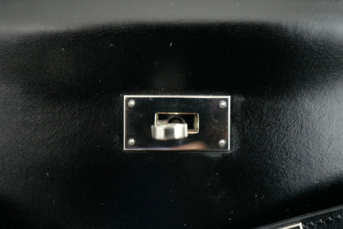 Hermes Kelly 40 Lakhis Noir Calfskin Leather Palladium Hardware