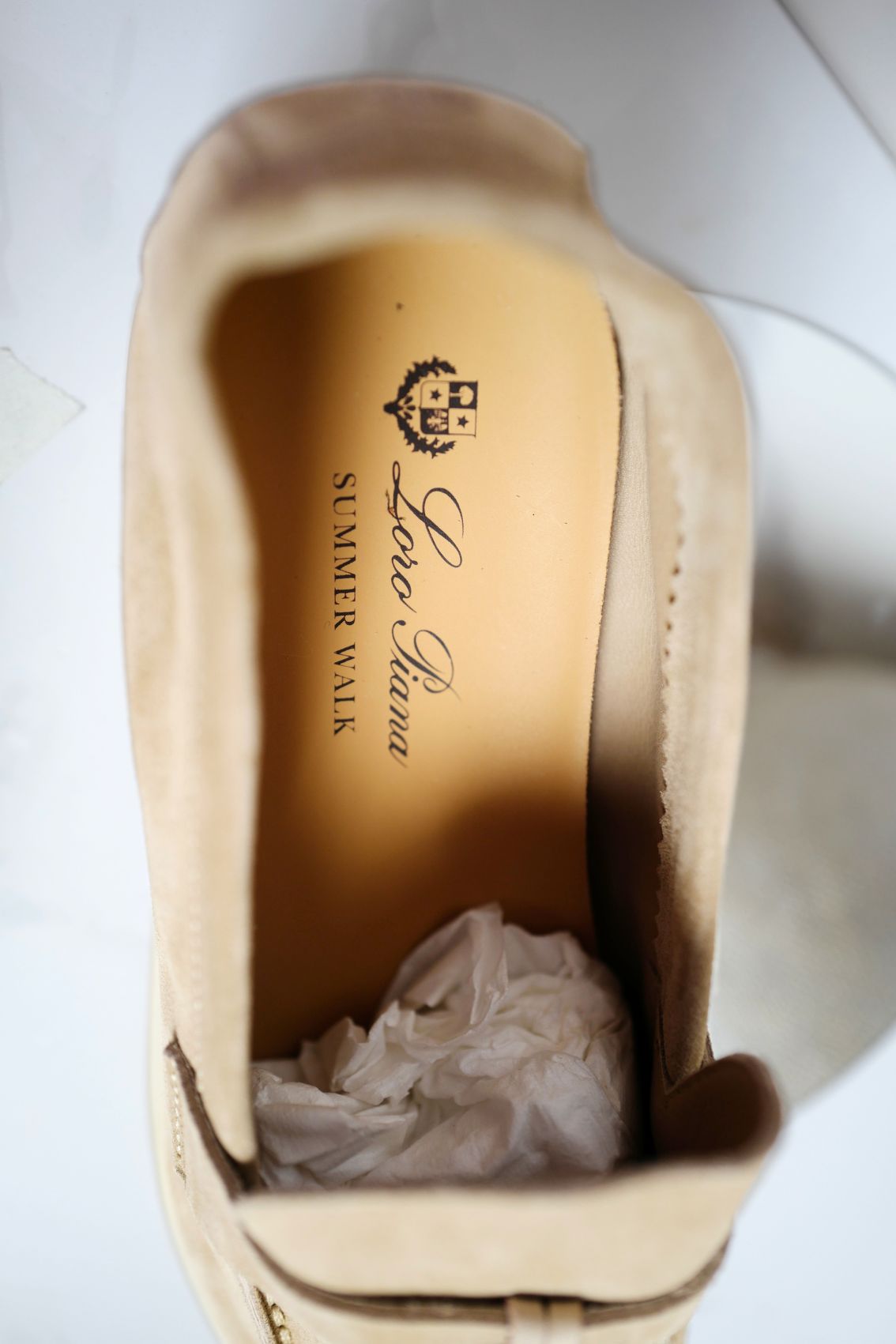 Loro Piana Summer Charms Walk Loafer Sandstone Suede Leather Size 40