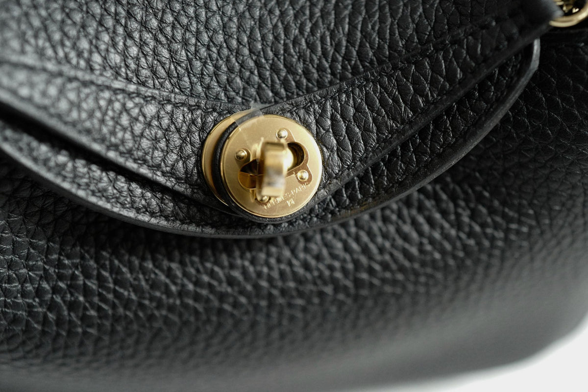 Brand New Hermès Mini Lindy Black Noir Clemence Gold Hardware U 2023