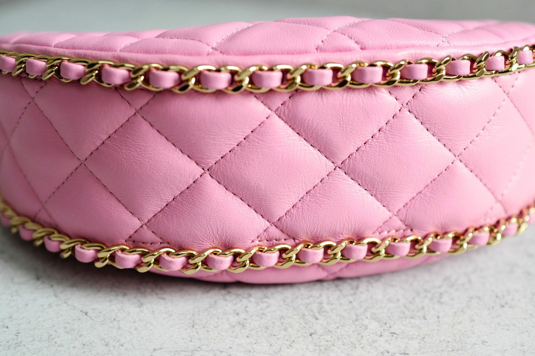 Chanel 23P Small Half Moon Hobo Bag In Lilac Pink With Gold Hardware