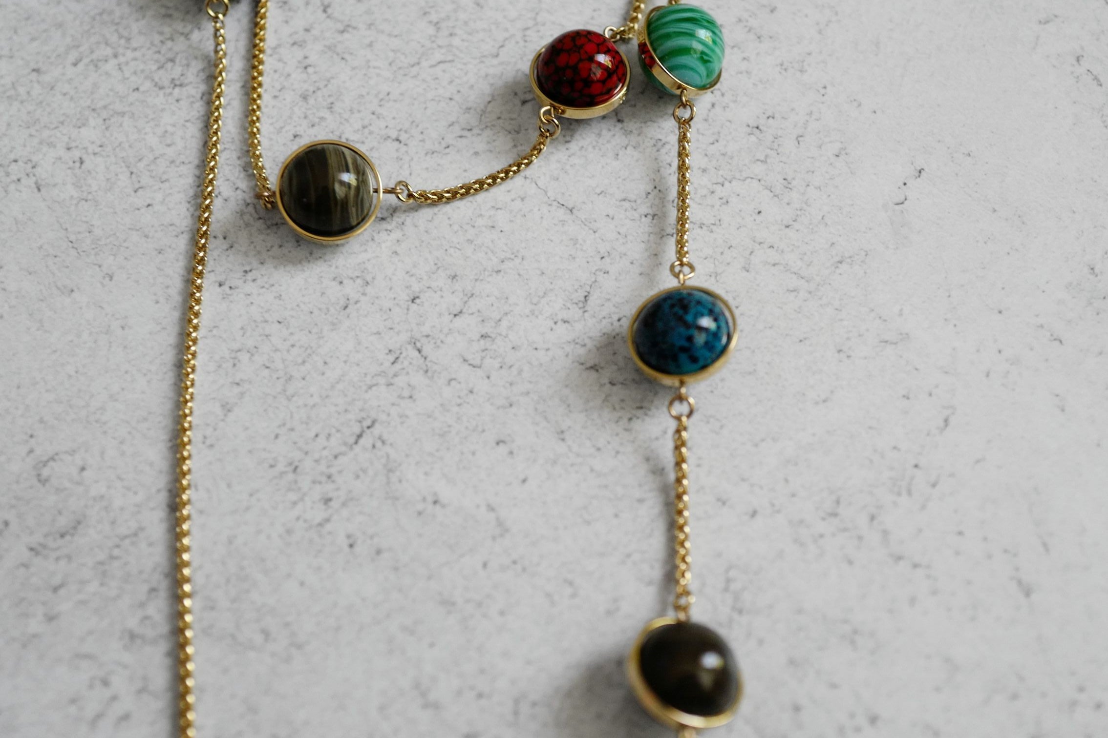 Chanel 26S Long Necklace Gold Multicolour Metal Glass Pearls