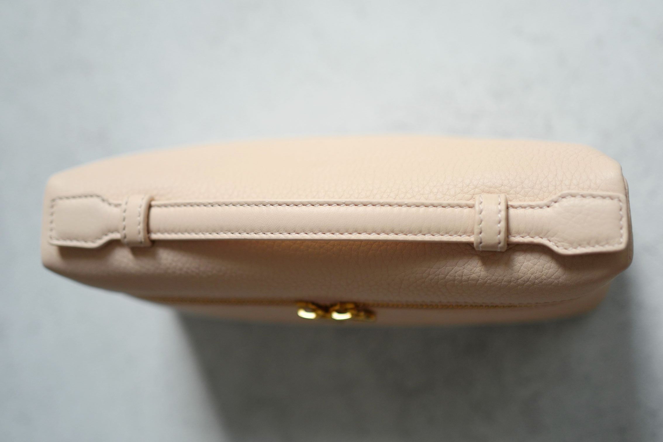 Loro Piana Extra Pocket L19 Vanity Pouch Rose Sakura Pink Calfskin Leather GHW
