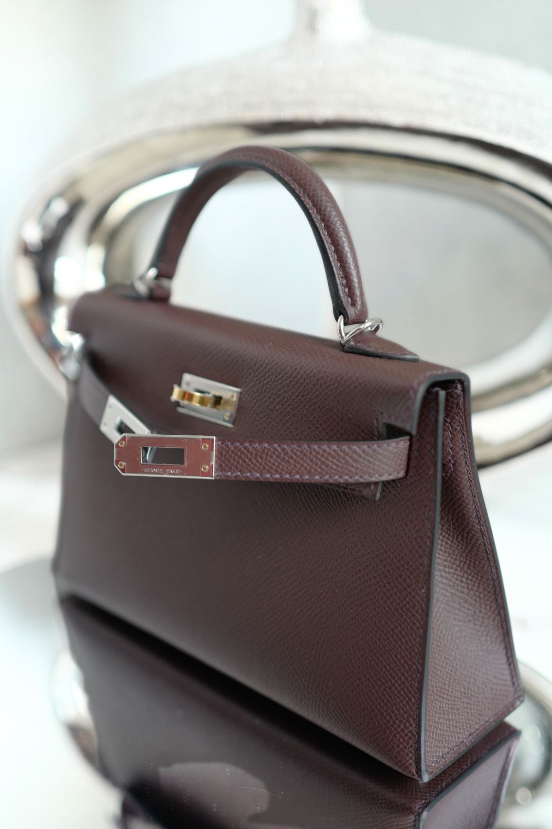 NEW Hermès Kelly 20 Rouge Sellier Epsom Leather Electrum Hardware K Stamp