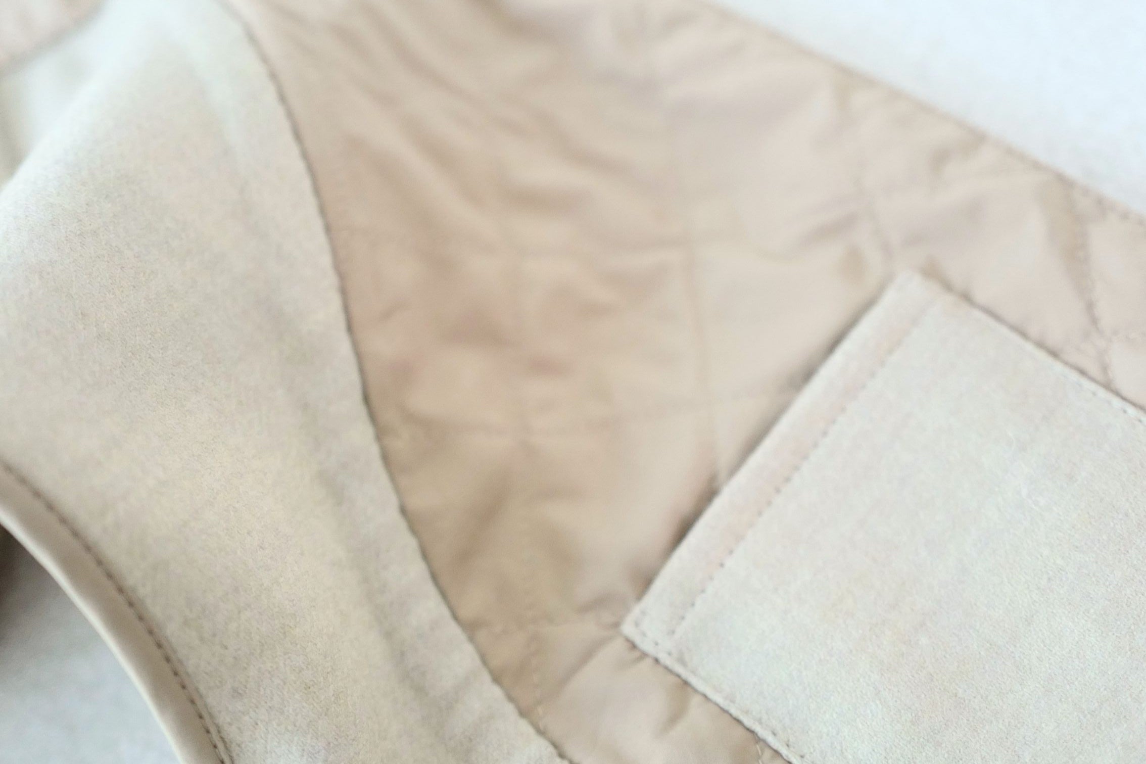 Hermès Blouson Sans Manches Mix Matière Blanc Marbre Wool Size 36