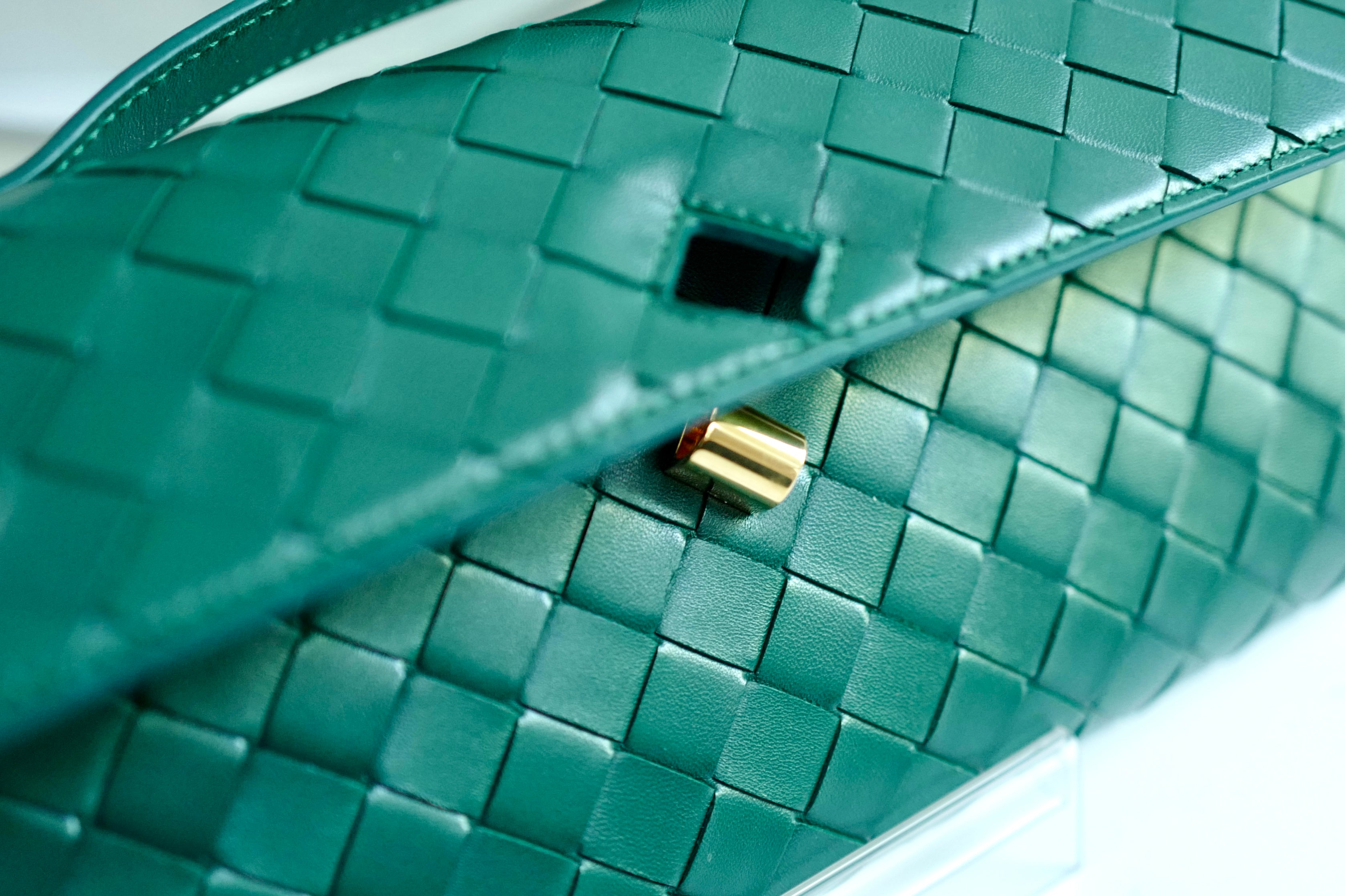 Bottega Veneta Andiamo Clutch Emerald Green NEW