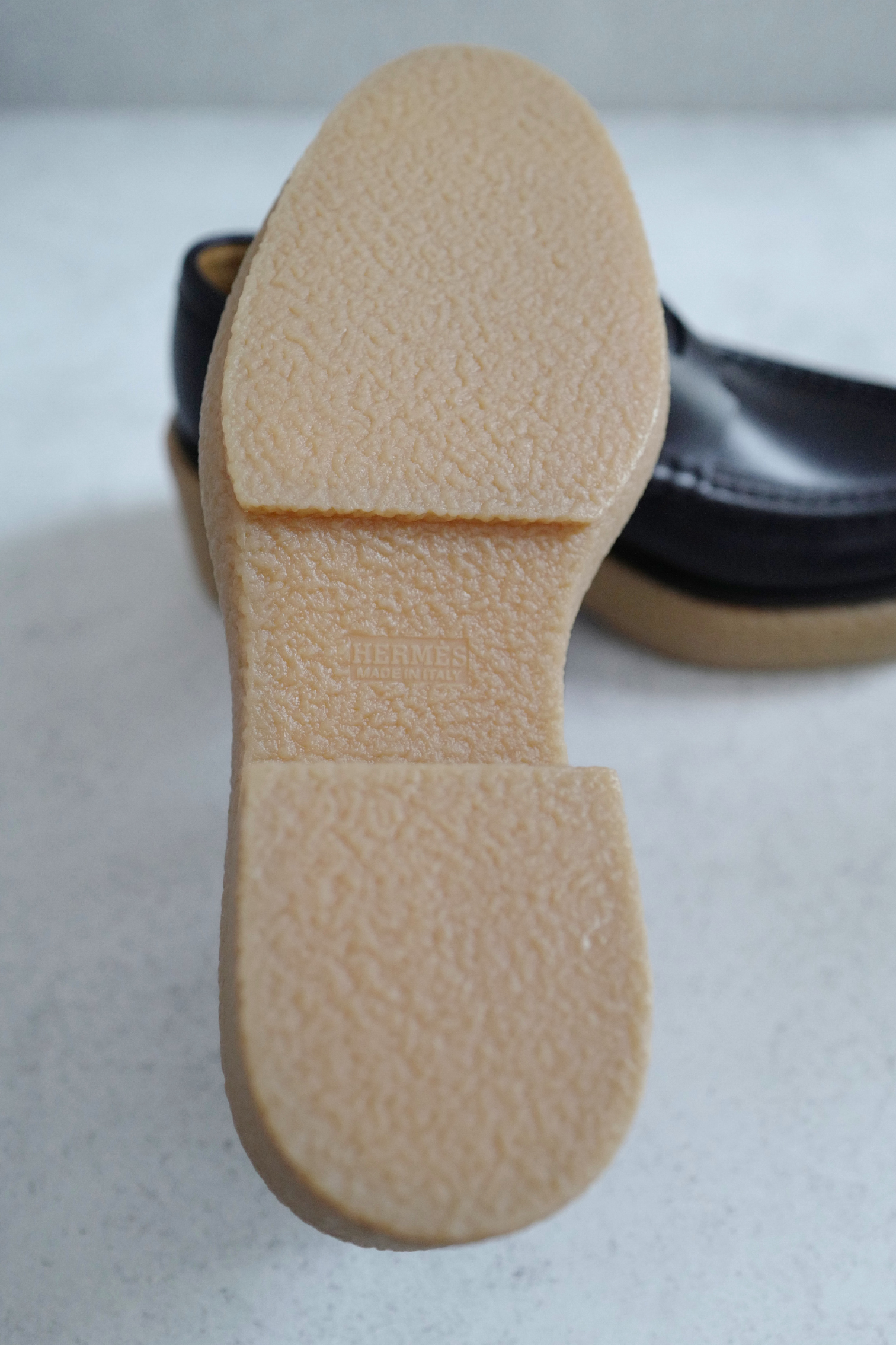Hermes Fanny H Platform Loafers Size 37 In Noir BNIB