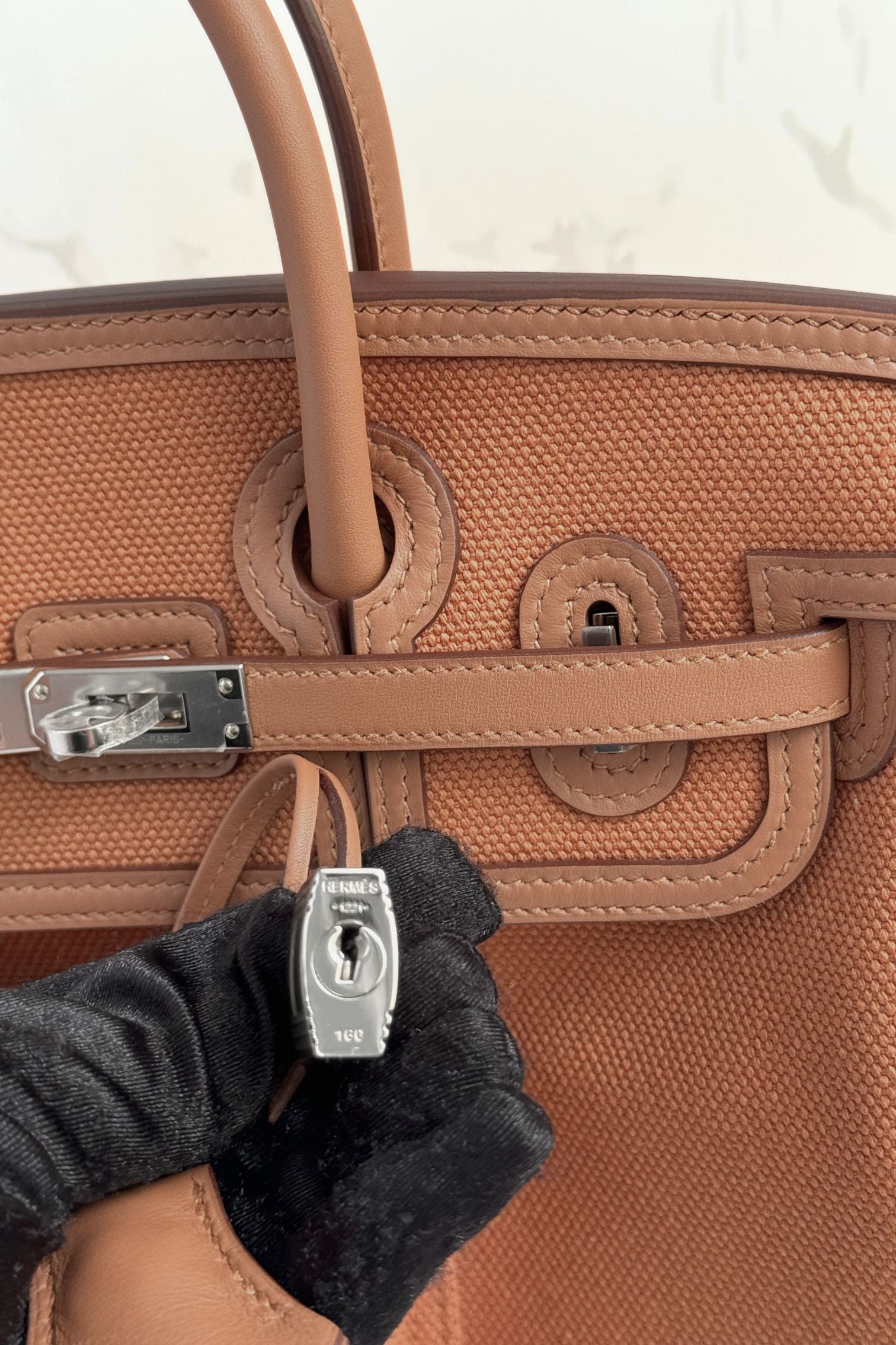 NEW HERMÈS Birkin Cargo 25 Gold Swift leather & Toile Canvas Palladium Hardware