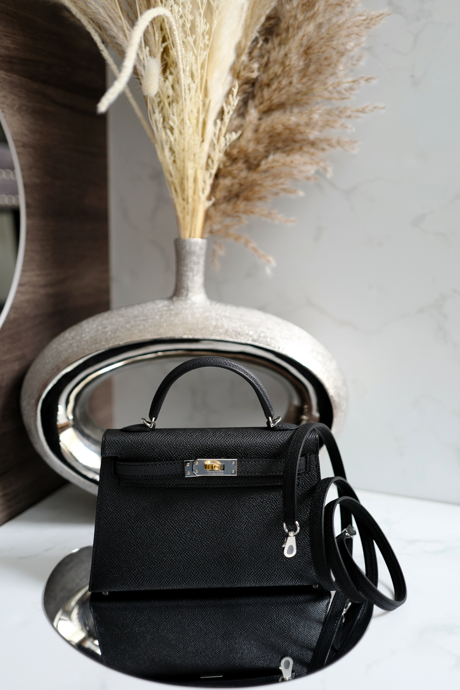 BNIB Hermes Mini Kelly Noir Black Epsom Electrum Hardware 2025