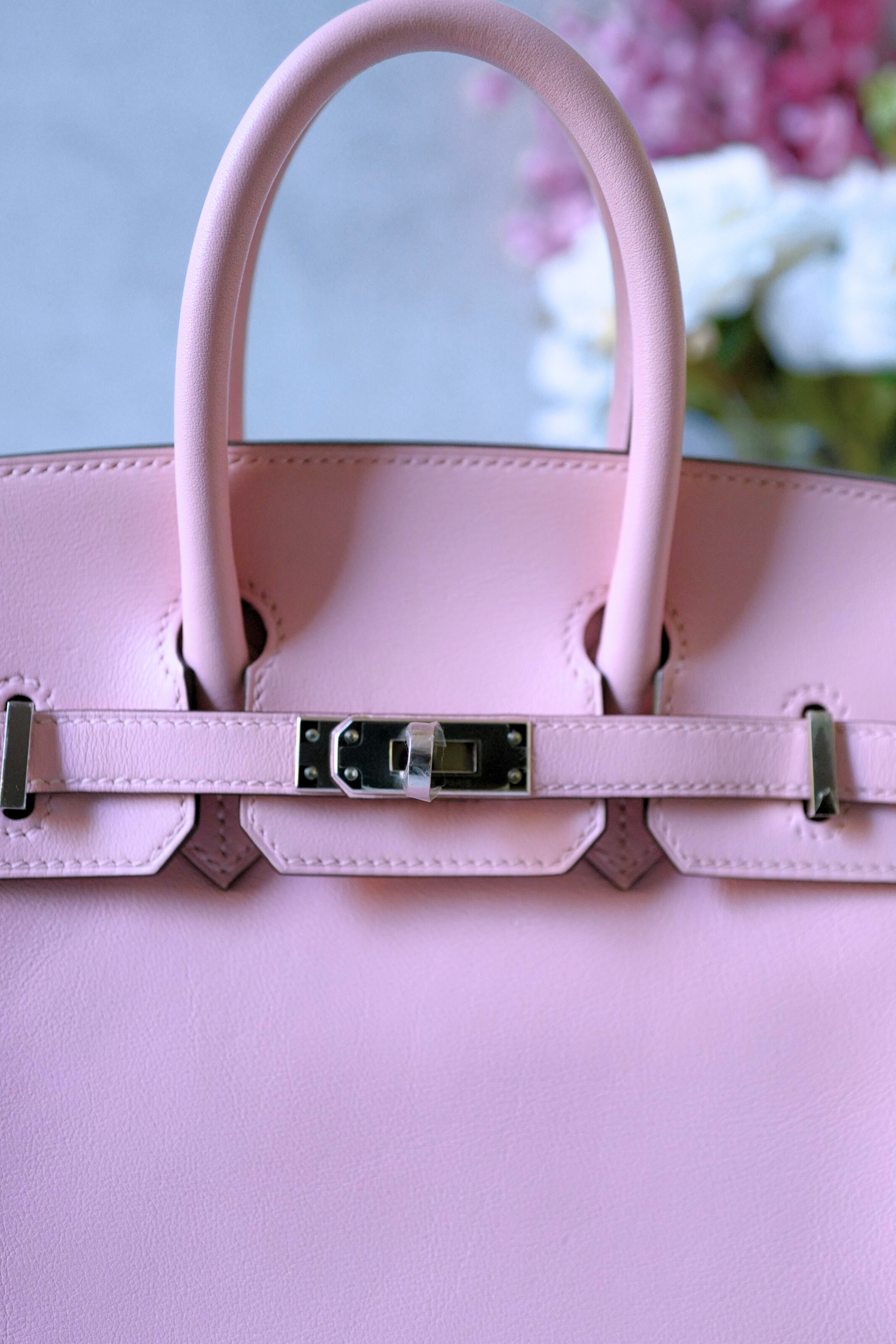 Hermès Birkin 25 Rose Sakura Swift Palladium Hardware D Stamp