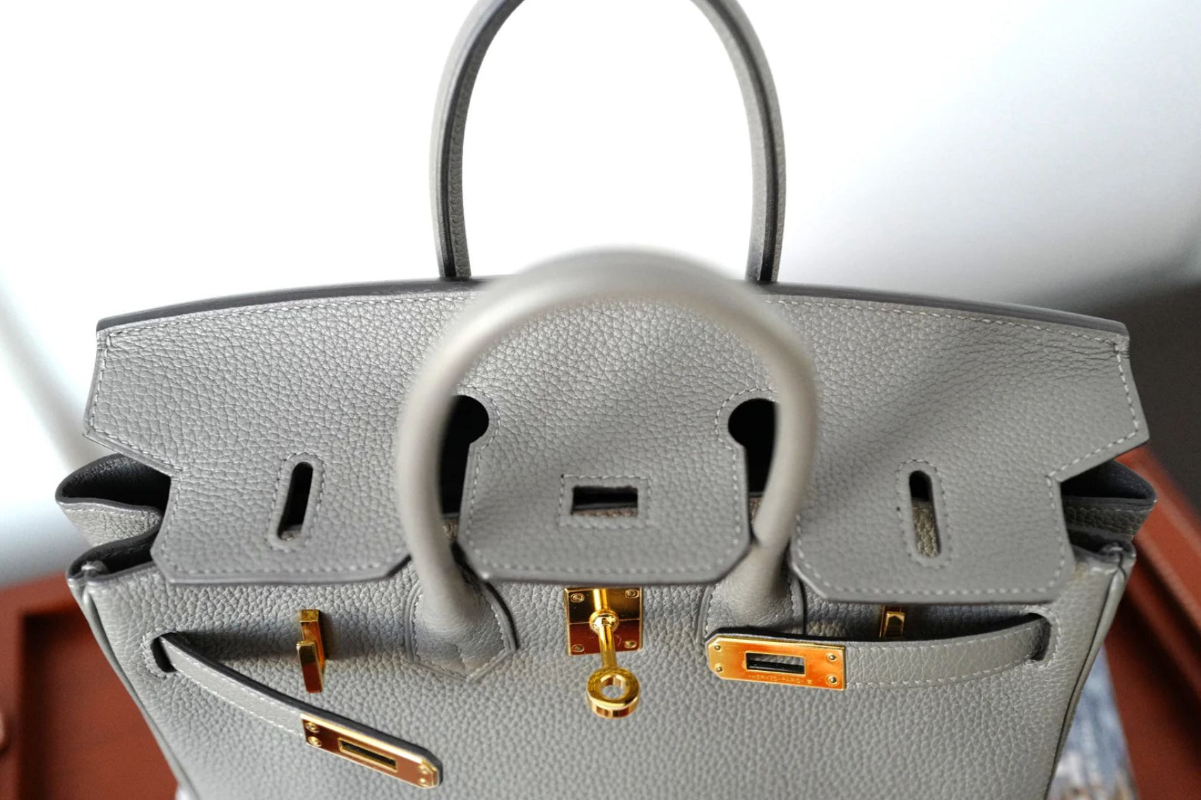 Hermès Birkin 25 Gris Meyer Togo Leather Gold Hardware D Stamp