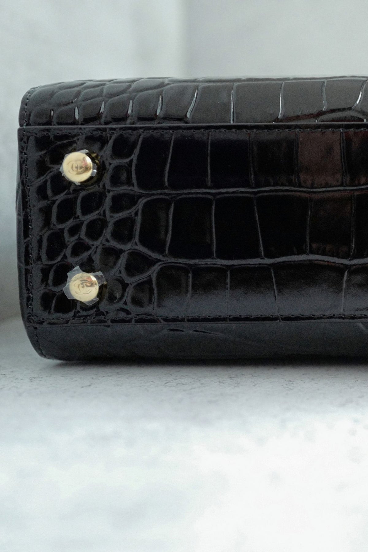 Chanel 26k Matthieu Blazy's Small Tote Black Crocodile Embossed Calfskin GHW
