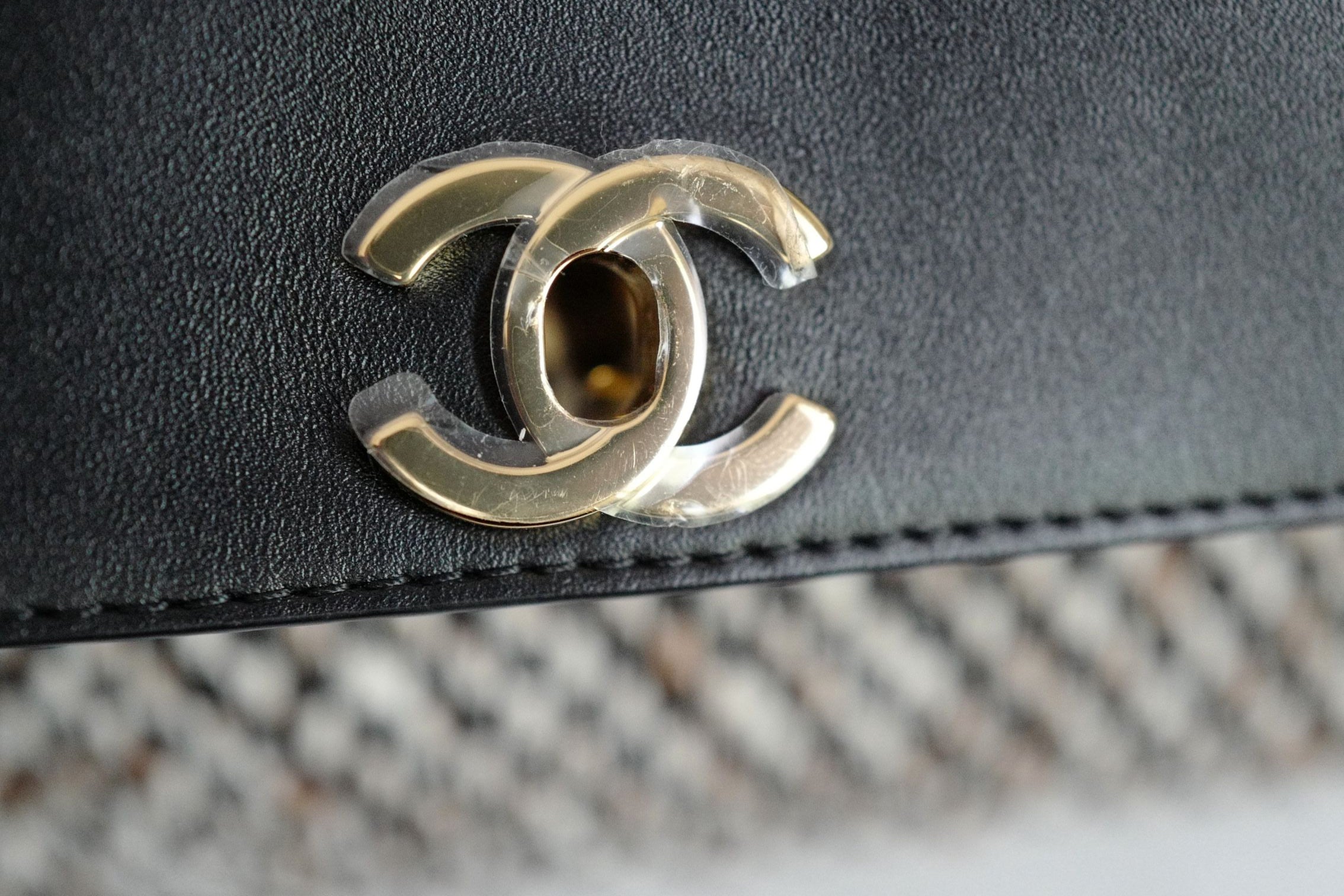 Chanel 26S Small Shopping Bag Matthieu Blazy Black Ecru Wool Gold Hardware