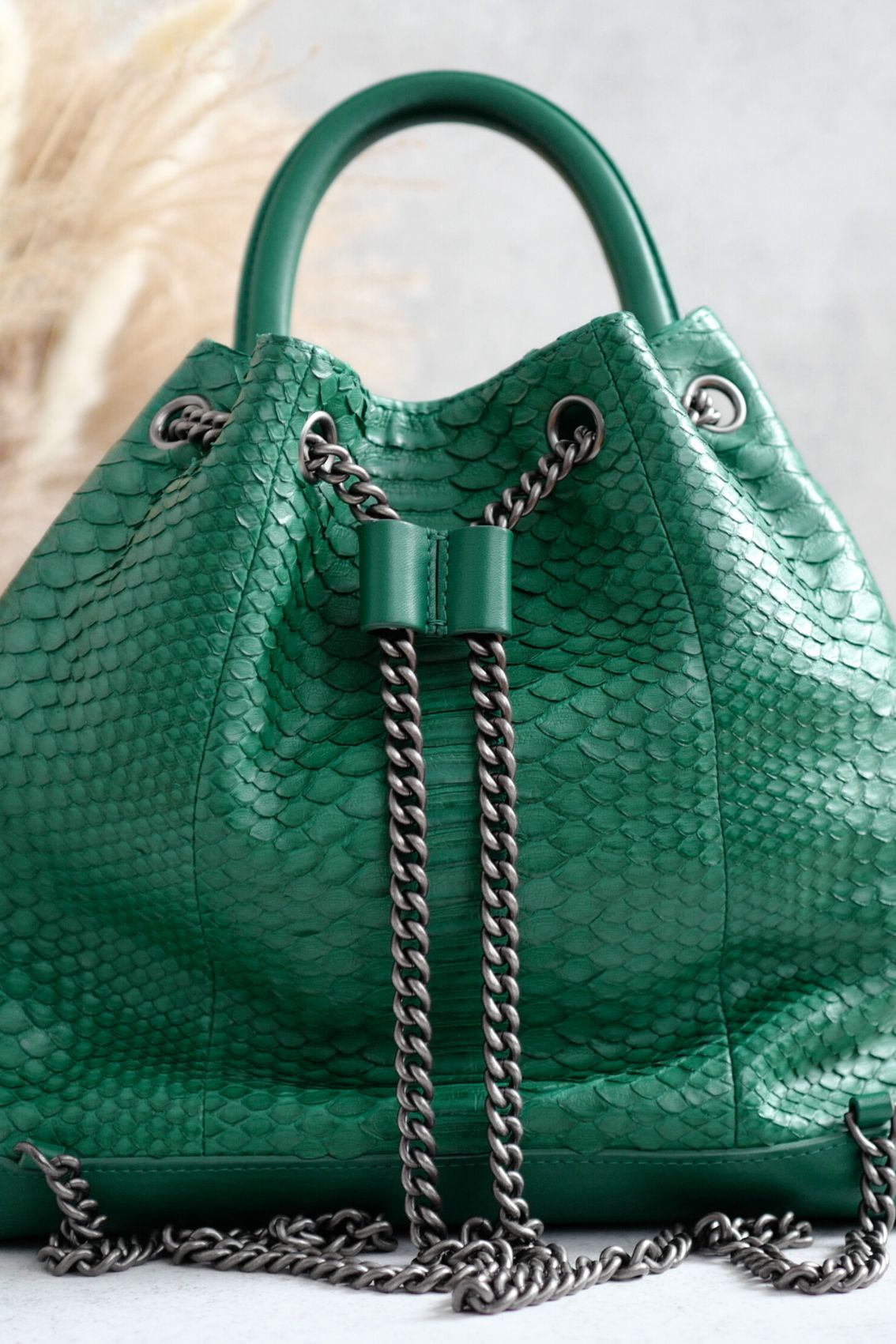 Chanel Gabrielle Backpack Drawstring bag In Phyton Exotic Rare Limited Edition