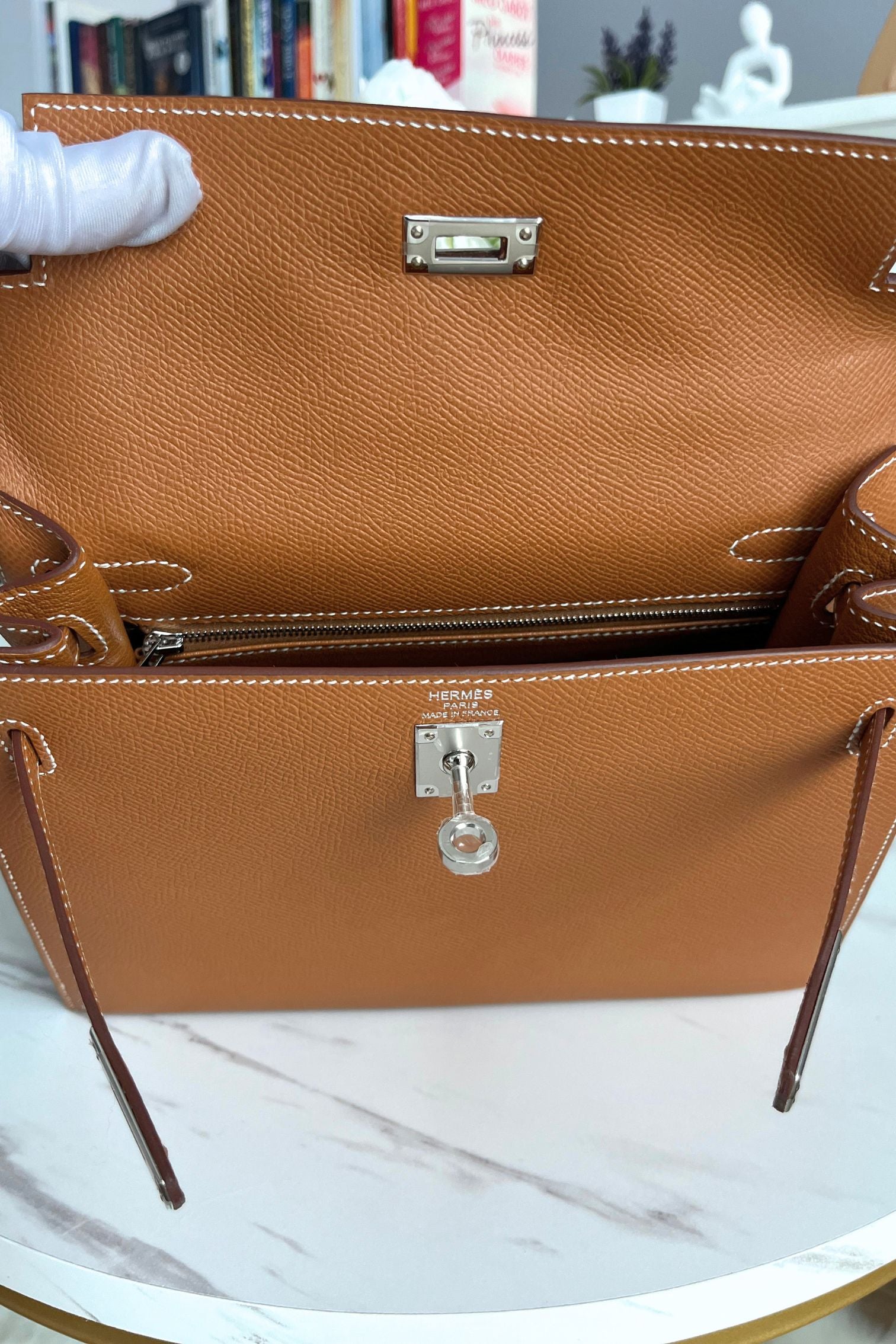 BNIB Hermes Kelly 25 Gold Epsom Sellier Palladium Hardware G Stamp 2026