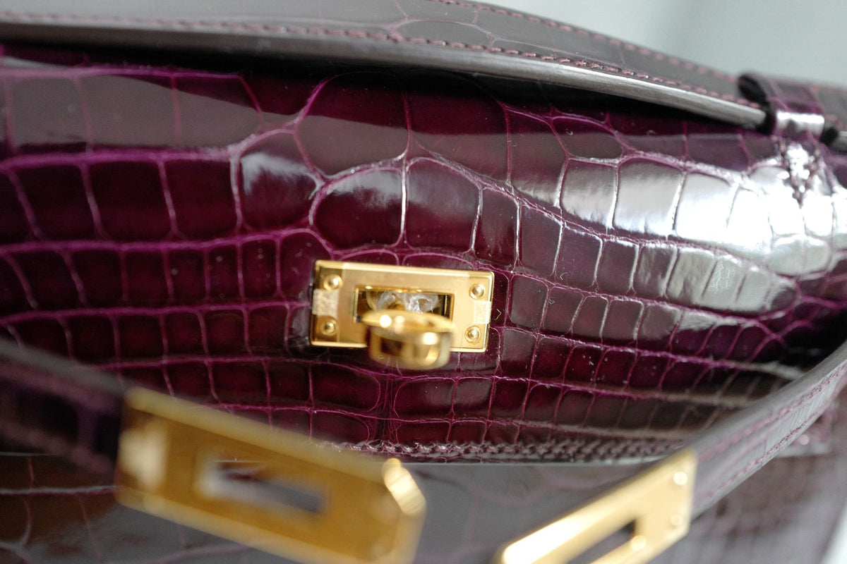 Hermes Kelly Pochette Bordeaux Mississippiens Alligator GHW G Stamp 2026