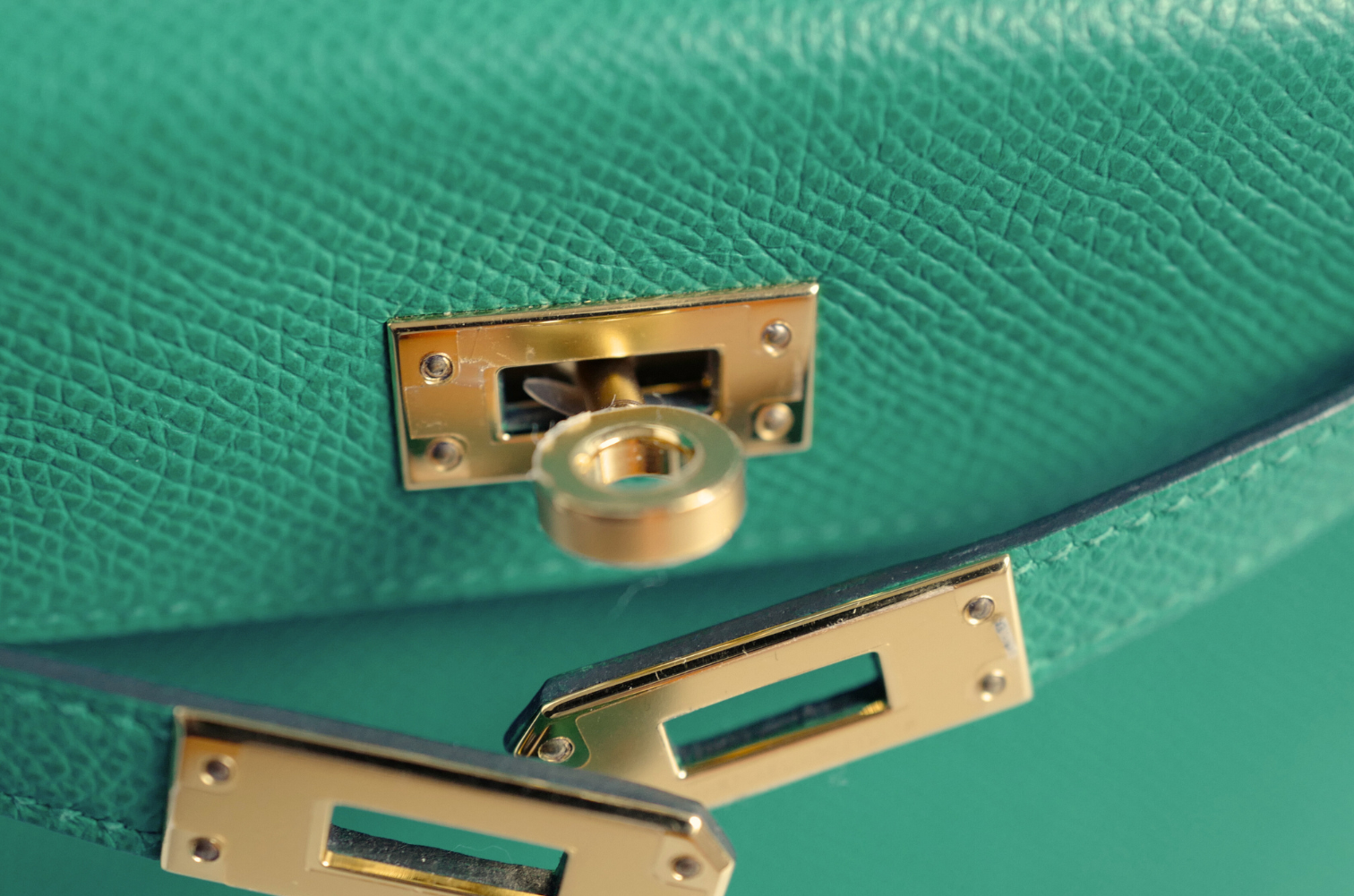 Hermès Mini Kelly 20 Vert Jade Epsom Leather Gold Hardware Z