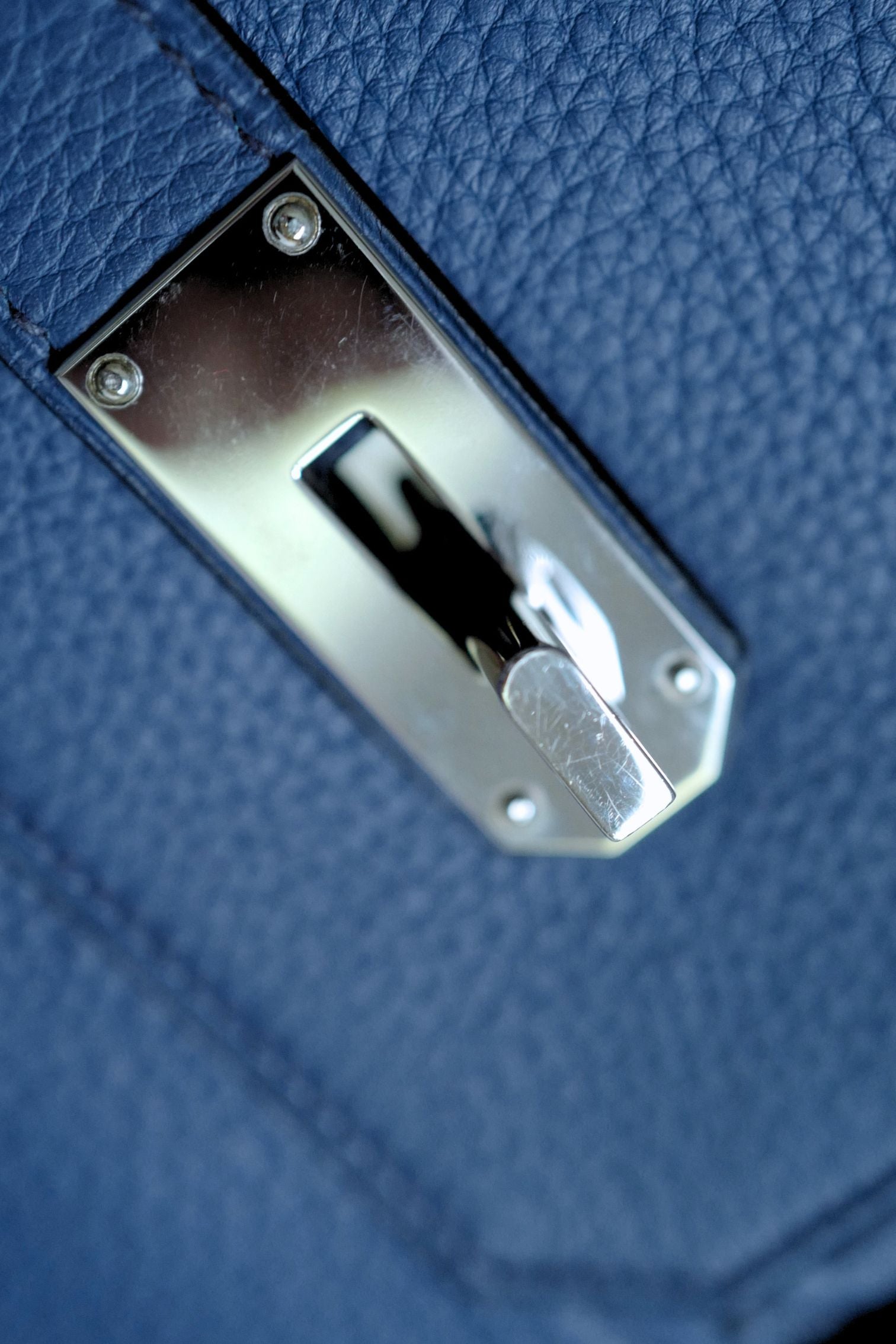 Hermes Birkin Shoulder 42 Blue Sapphire Clemence Leather PHW - Preowned