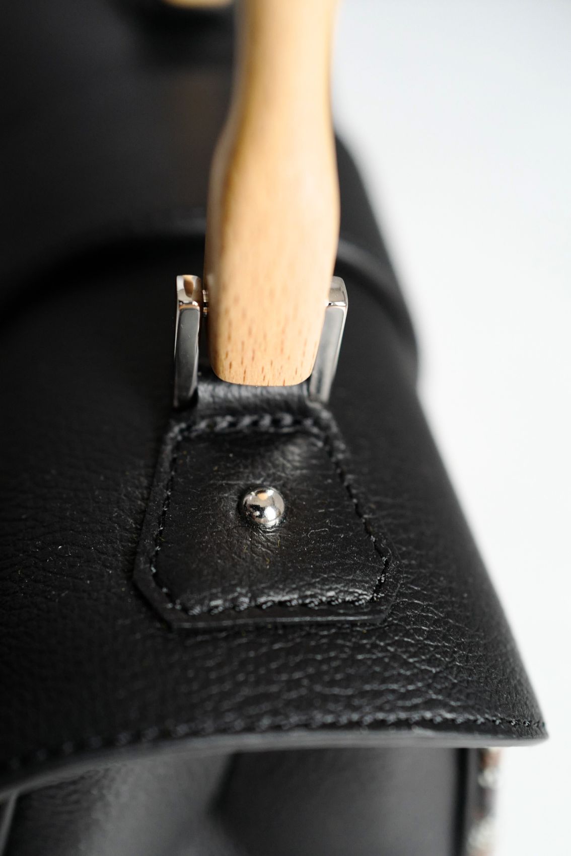 NEW Goyard Saigon Souple Mini Bag in Black Palladium HW with Beech Handle