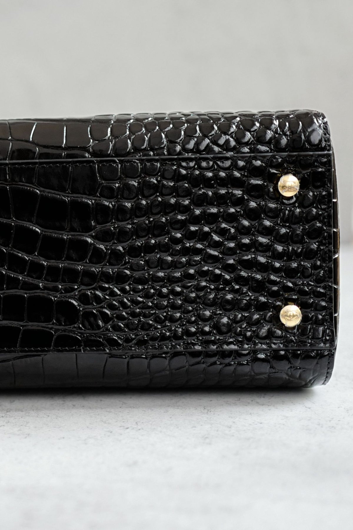 Chanel 26k Matthieu Blazy's Small Tote Black Crocodile Embossed Calfskin GHW