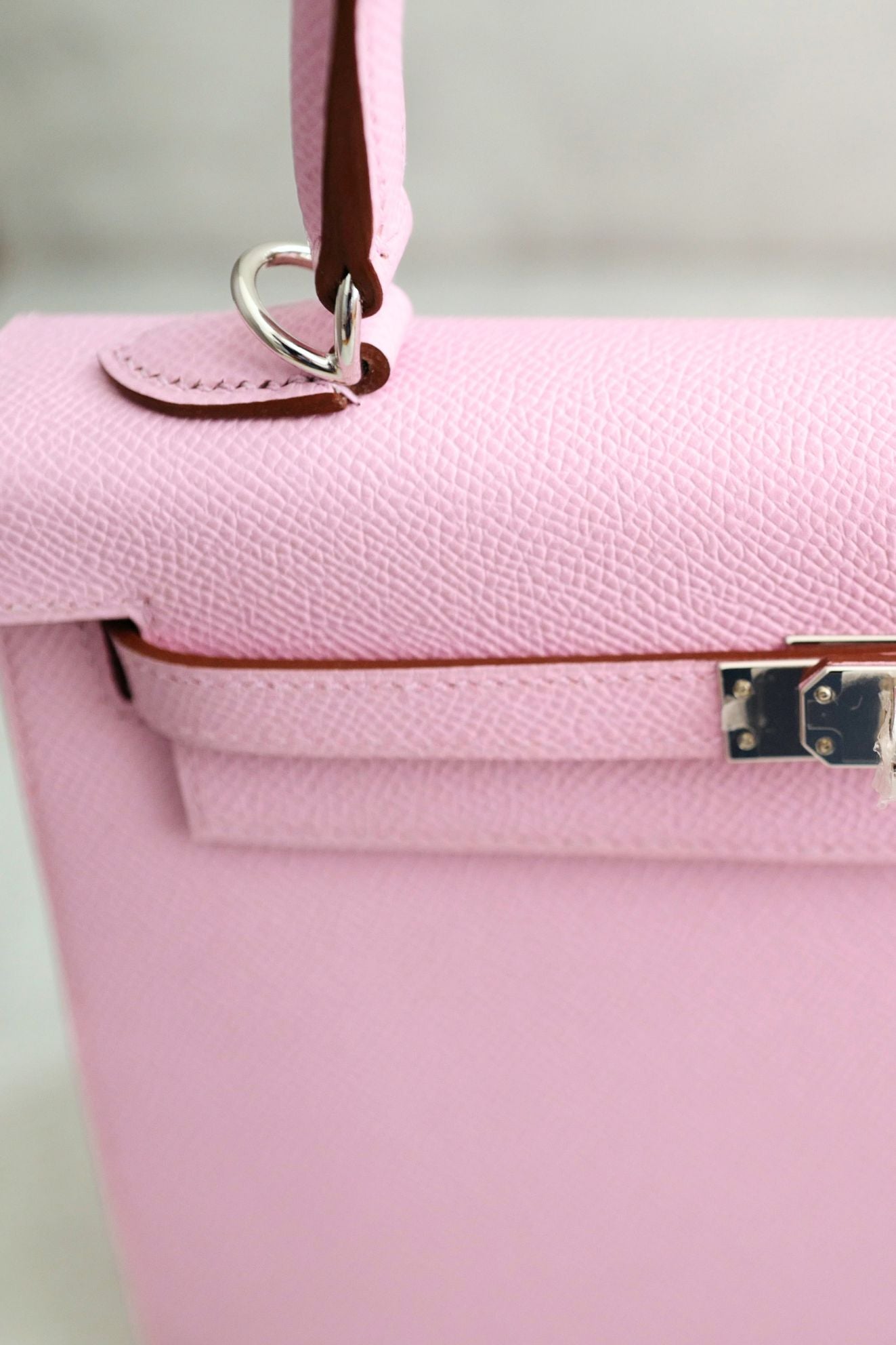 Hermès Kelly 25 Mauve Sylvestre Epsom Sellier Palladium Hardware K Stamp