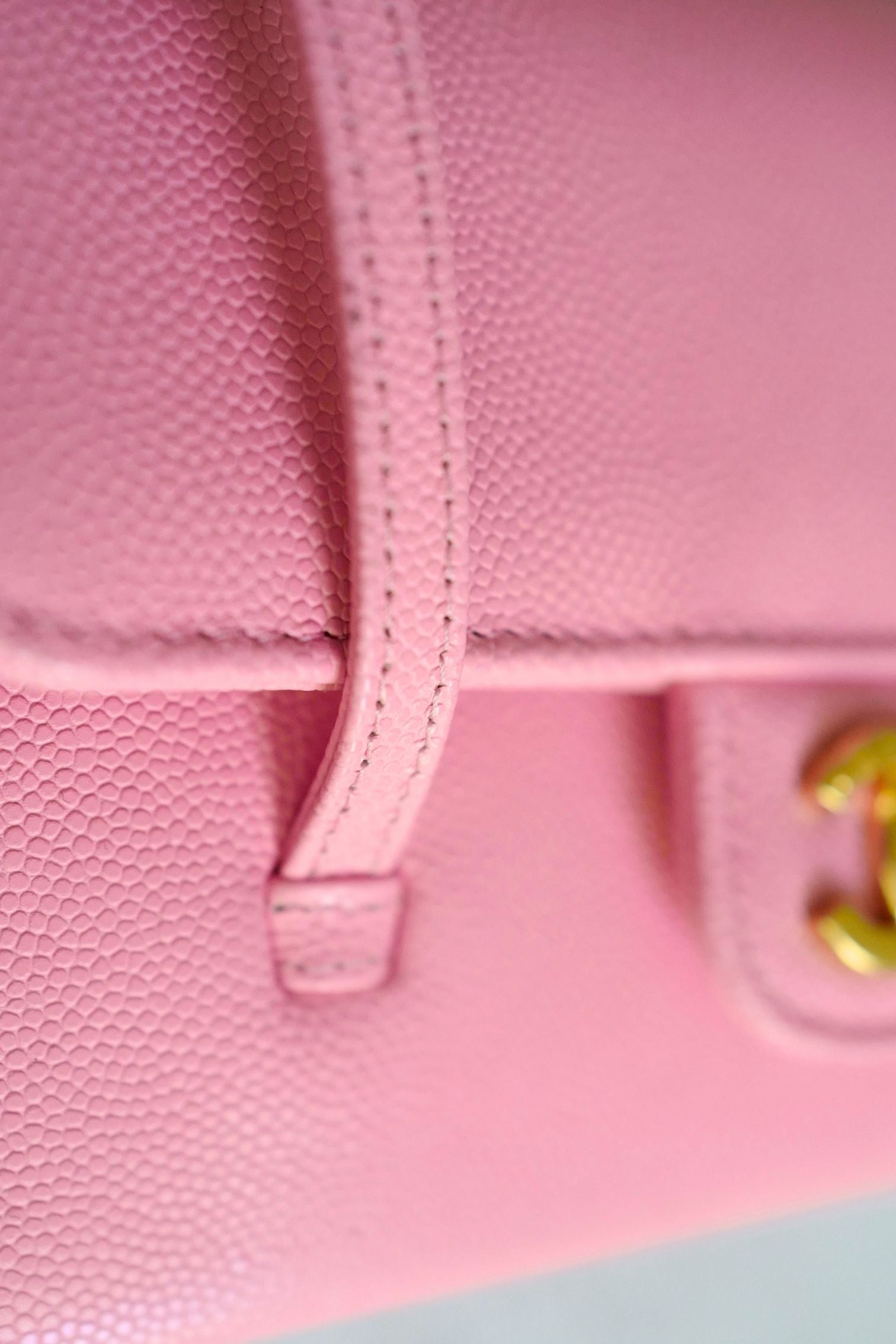 Chanel 26s Preppy Coco 17 Pink Grained Shiny Calfskin Gold Hardware