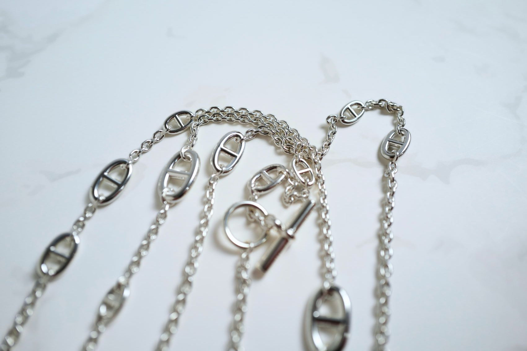 Hermès Farandole Long Necklace 160 Sterling Silver