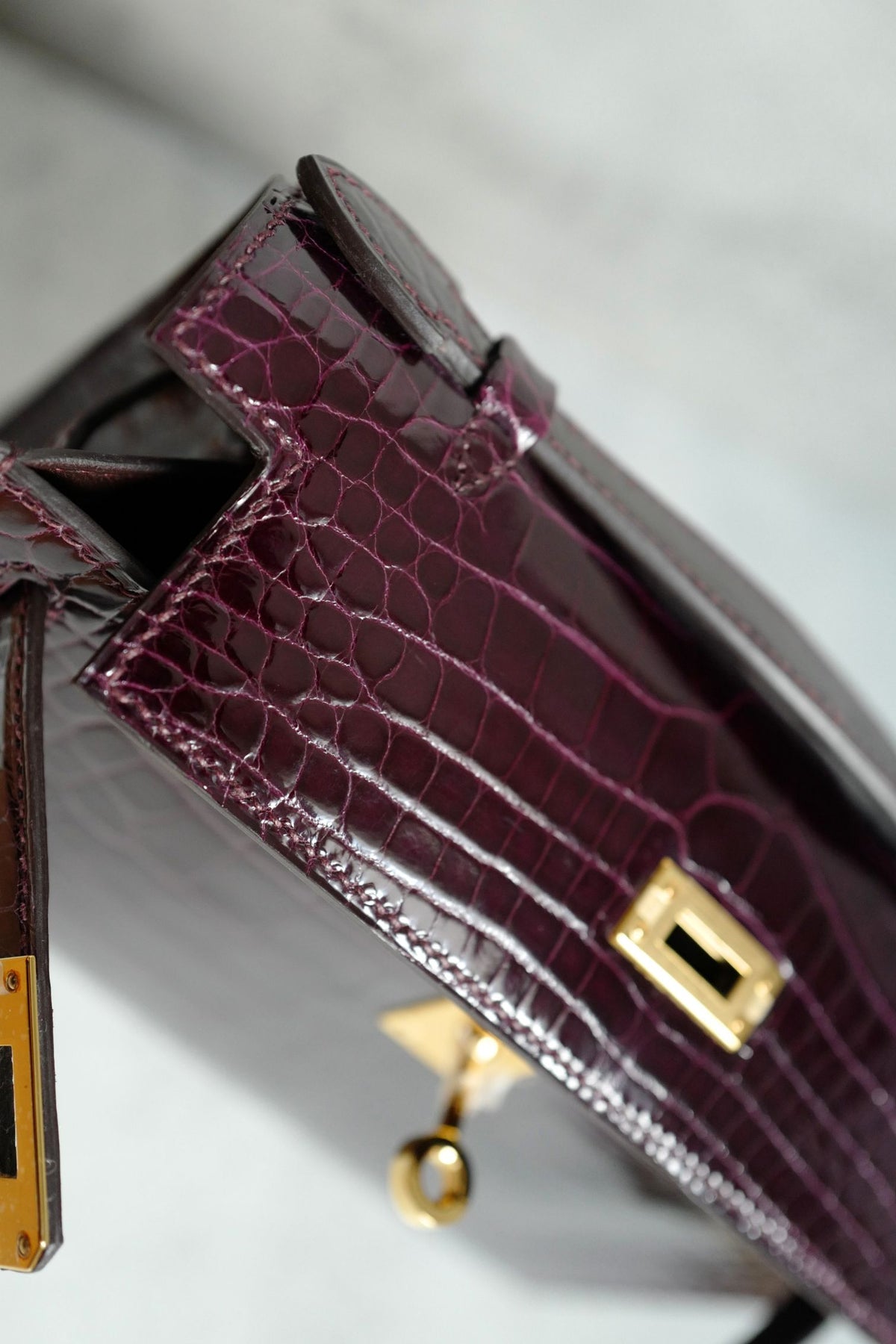 Hermes Kelly Pochette Bordeaux Mississippiens Alligator GHW G Stamp 2026