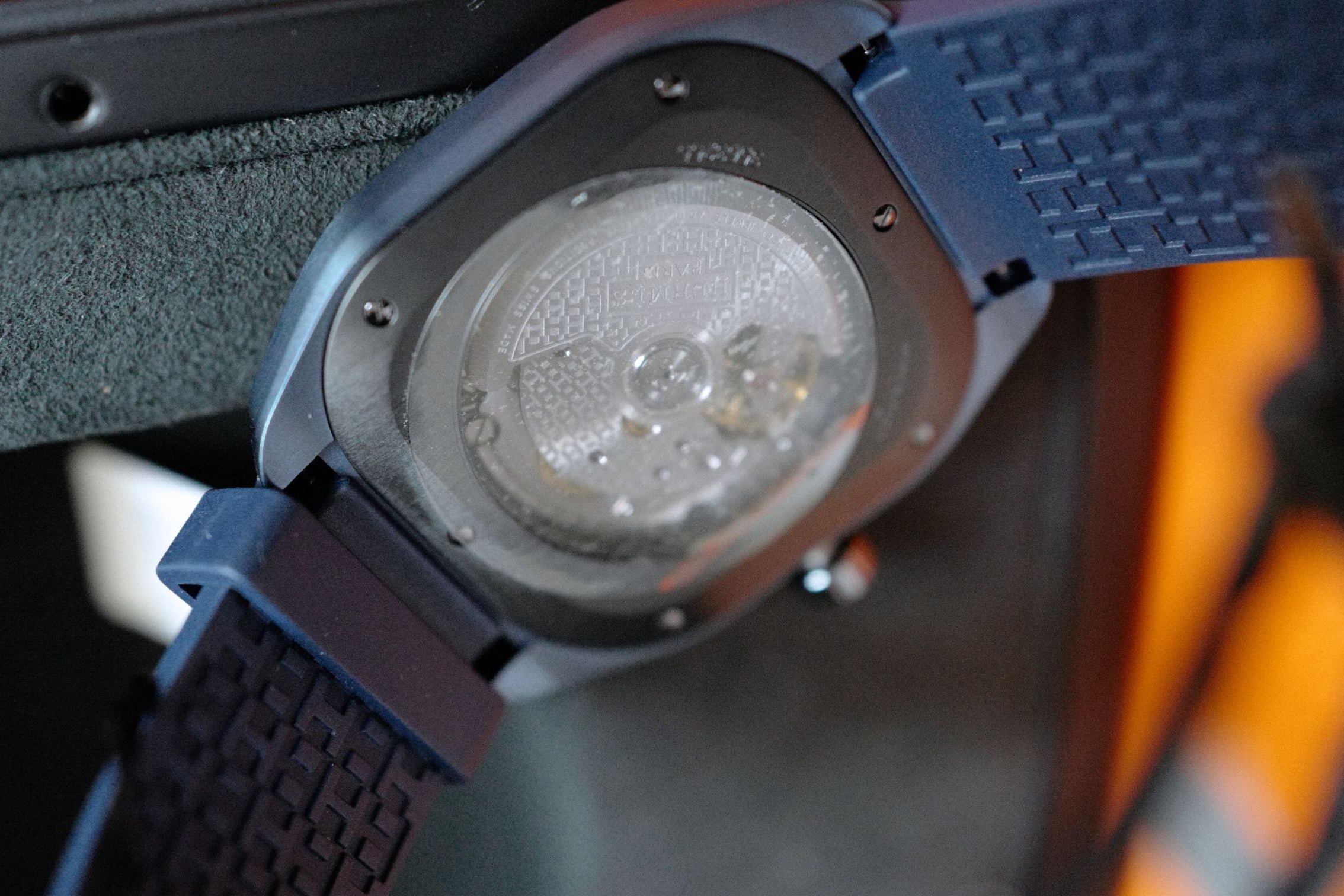 Hermès H08 Blue Dial Titanium Watch Blue Rubber Strap 42mm